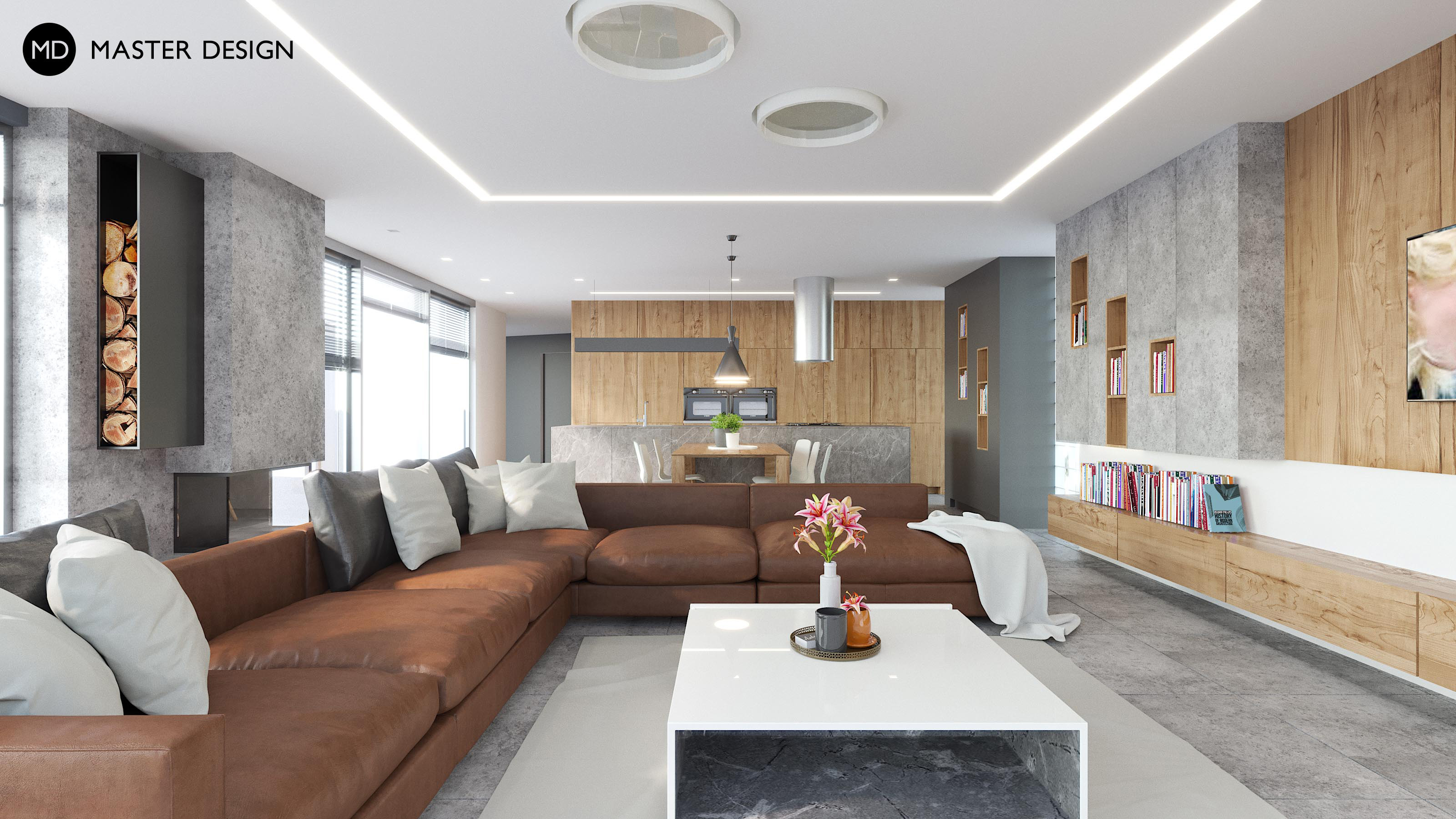 Family house interior - Praha Hostavice - Vizualizace 1