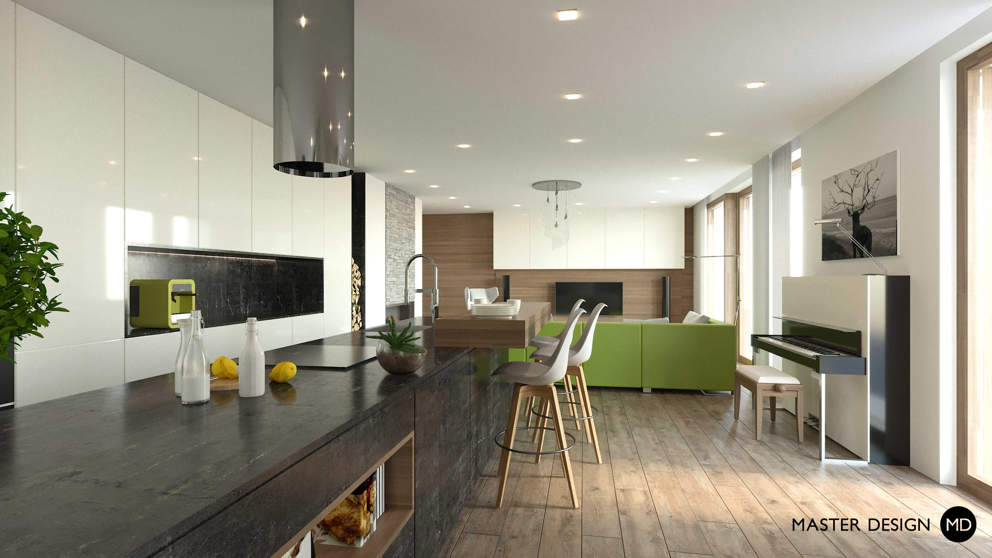Family house interior - Praha Slivenec - Vizualizace 1