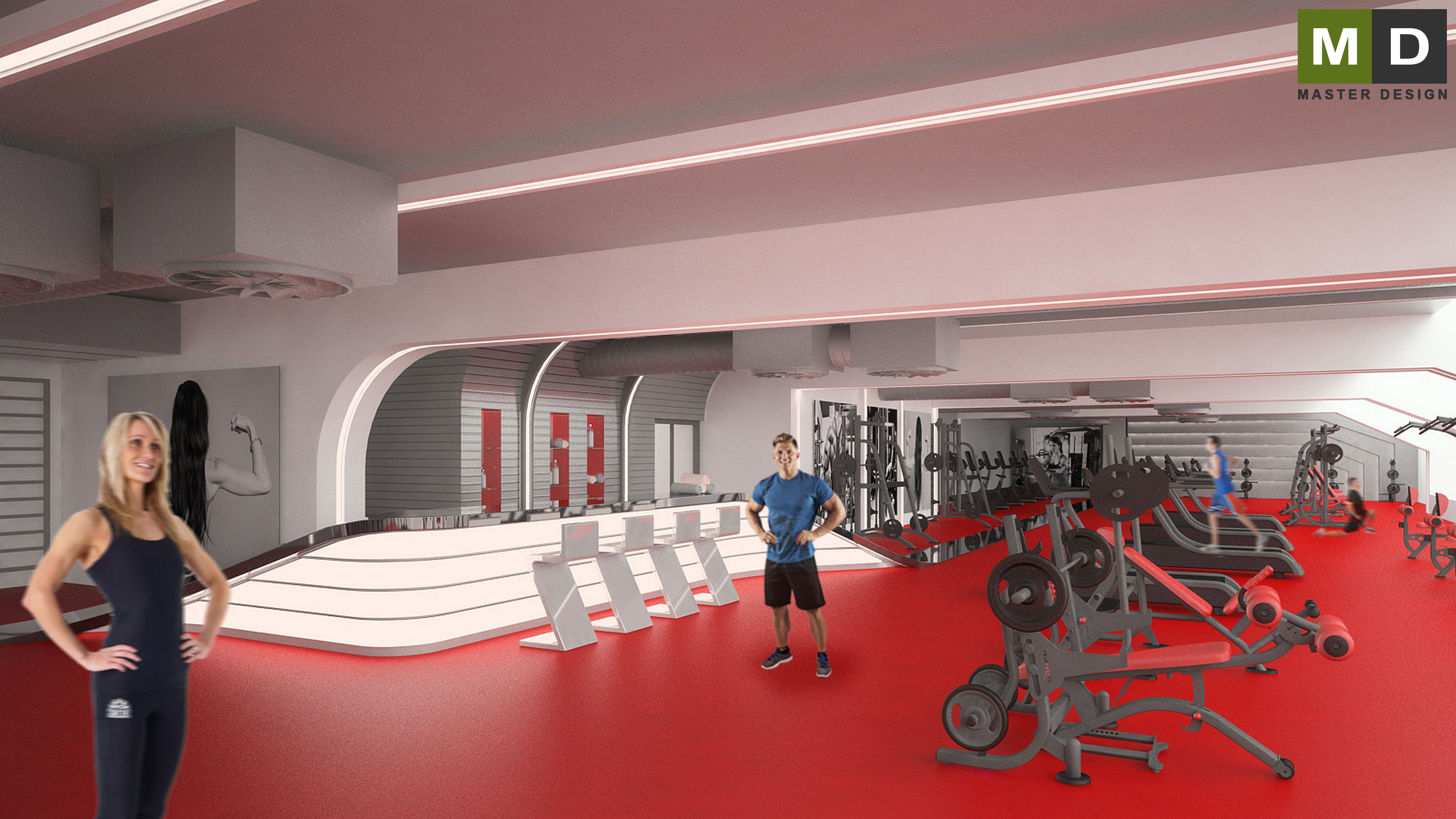 Interiéry fitness centra Boby - Brno - Vizualizace 6