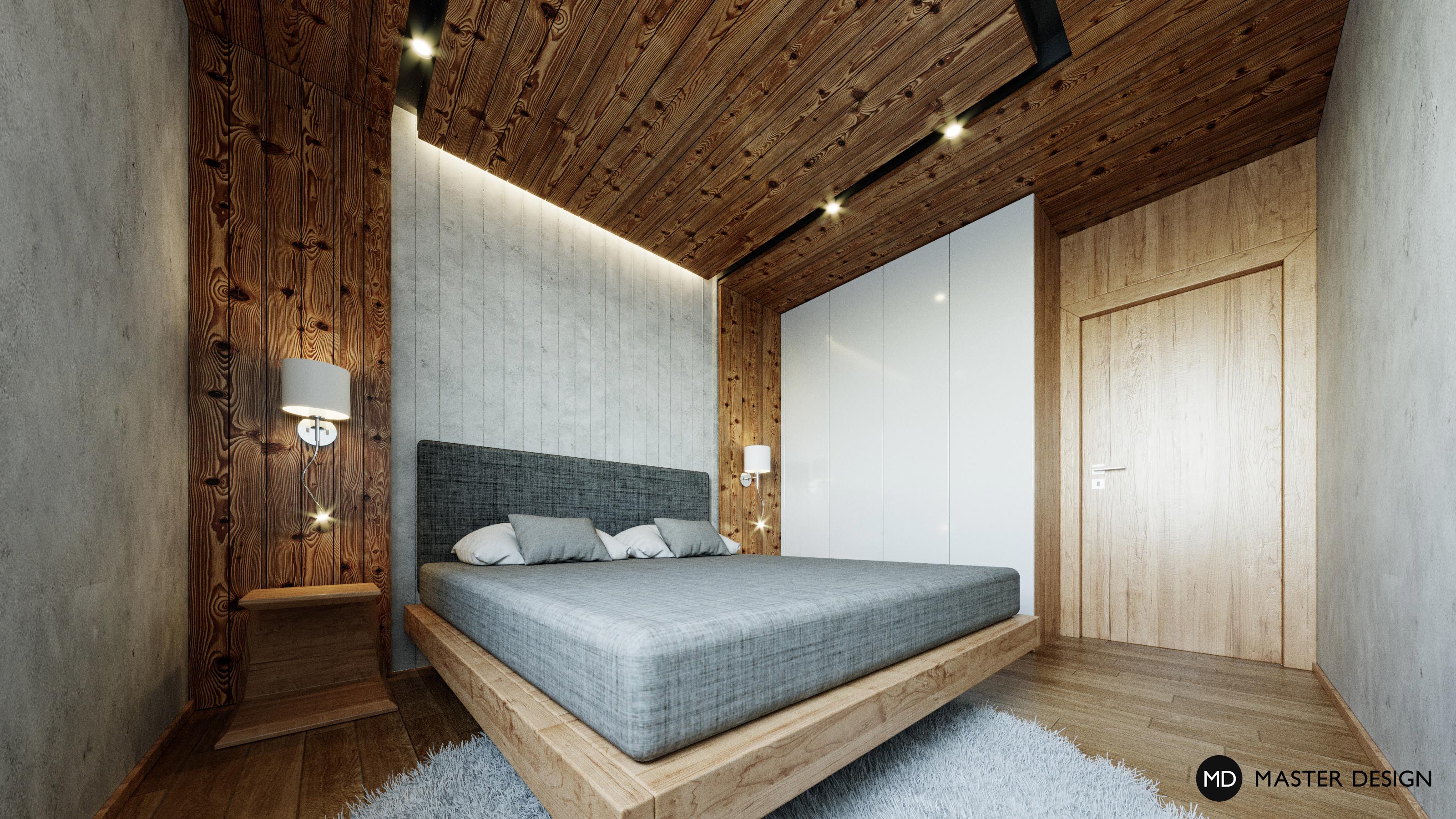 Interiéry horského penzionu s apartmány v podkroví - Rakousko Turrach - Vizualizace 5
