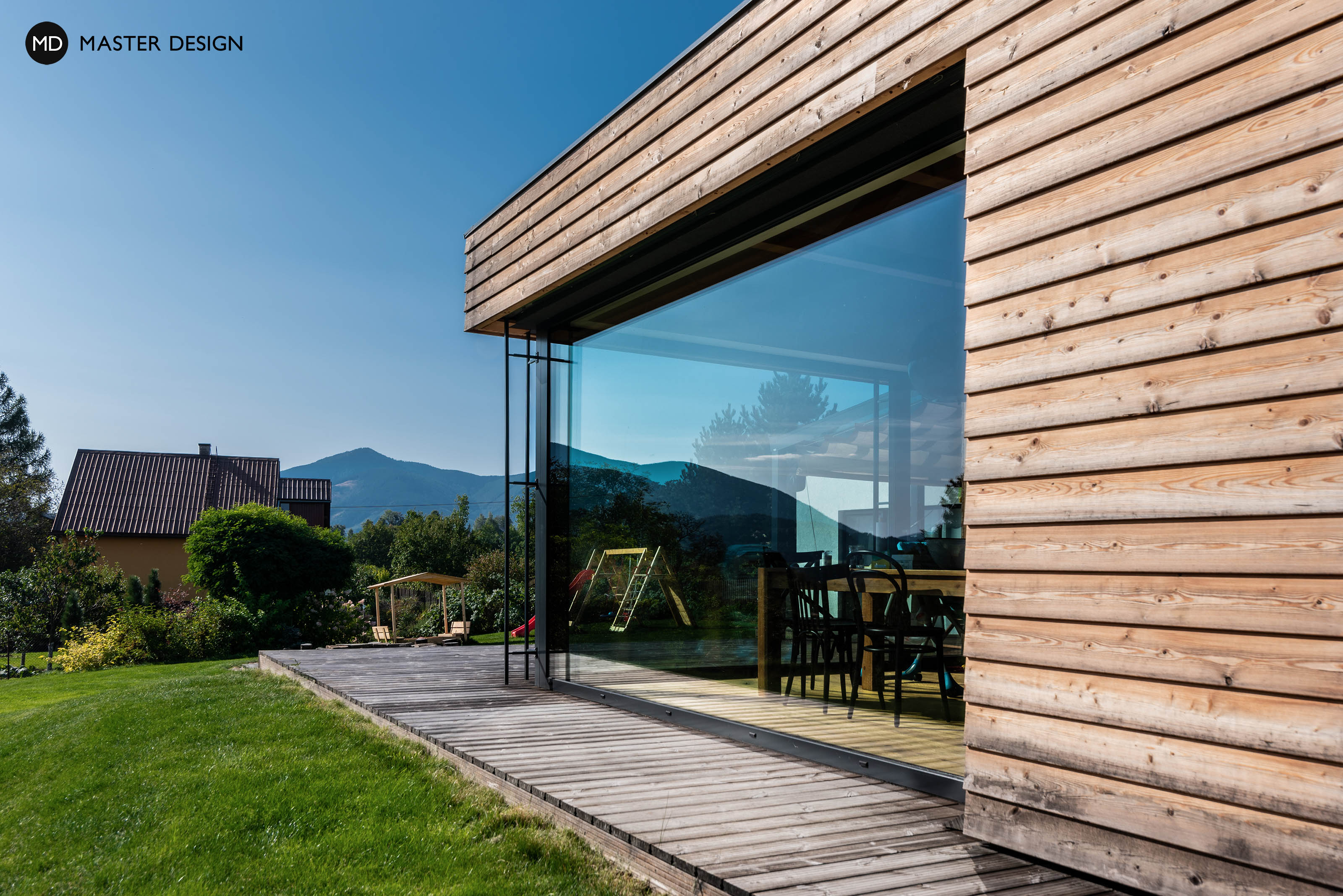Jednoduchý moderní bungalov v horách s dřevěným obkladem - Pstruží - Vizualizace 6