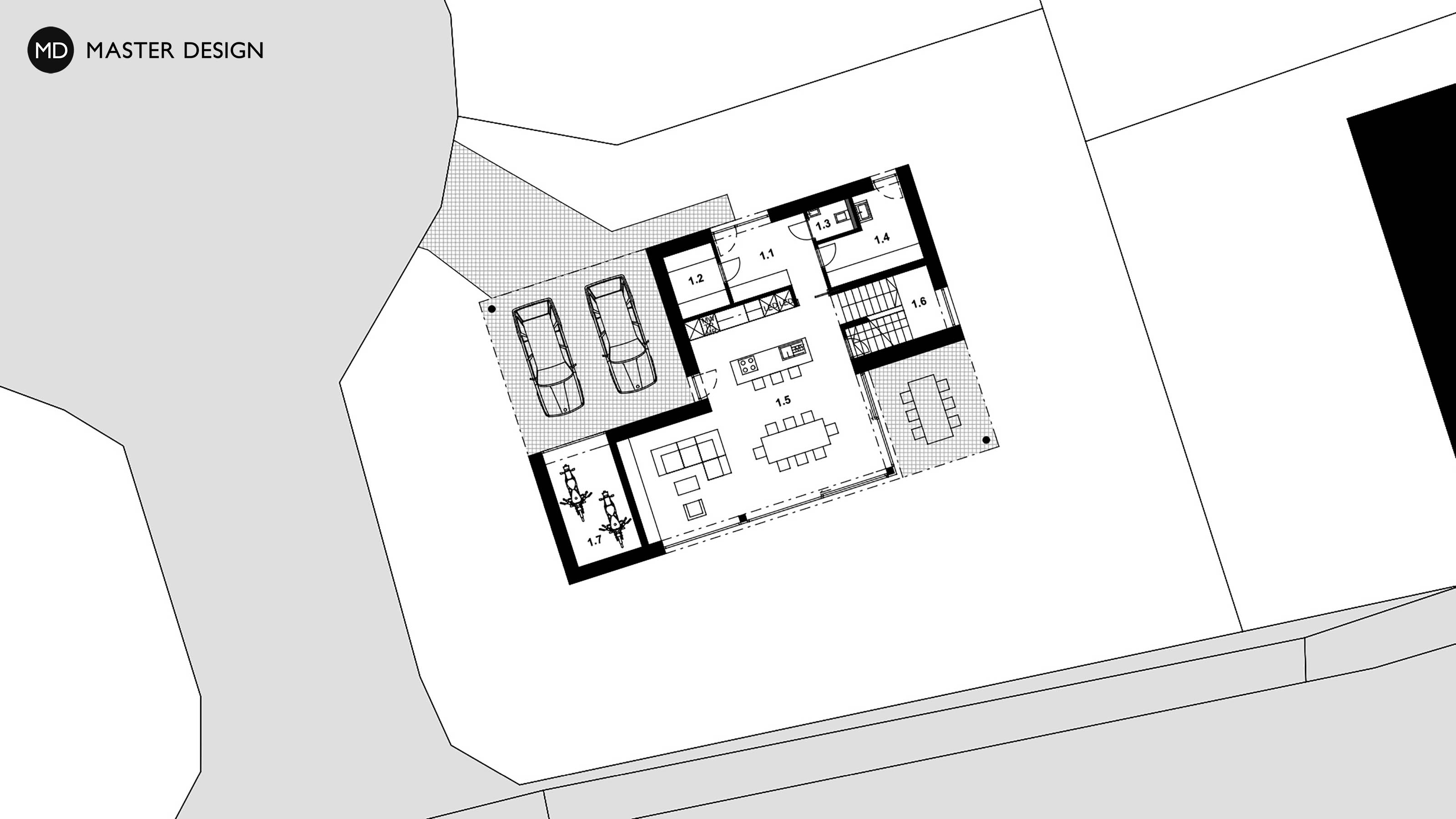 Compact House with Brick Cladding and Pitched Roof – Horoměřice - Vizualizace 4