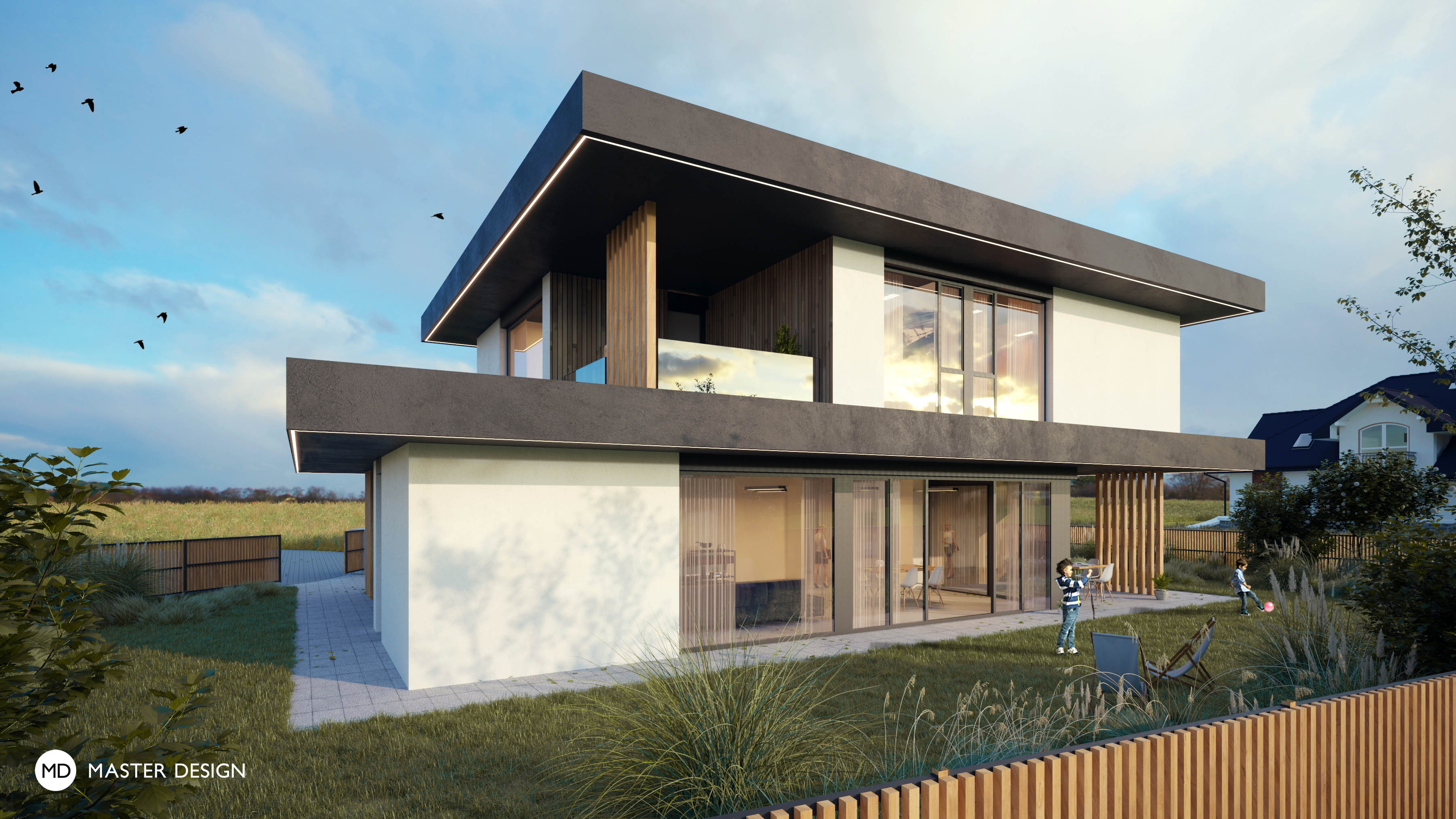 Compact Family House with Bitten Corners - Horoměřice - Vizualizace 1