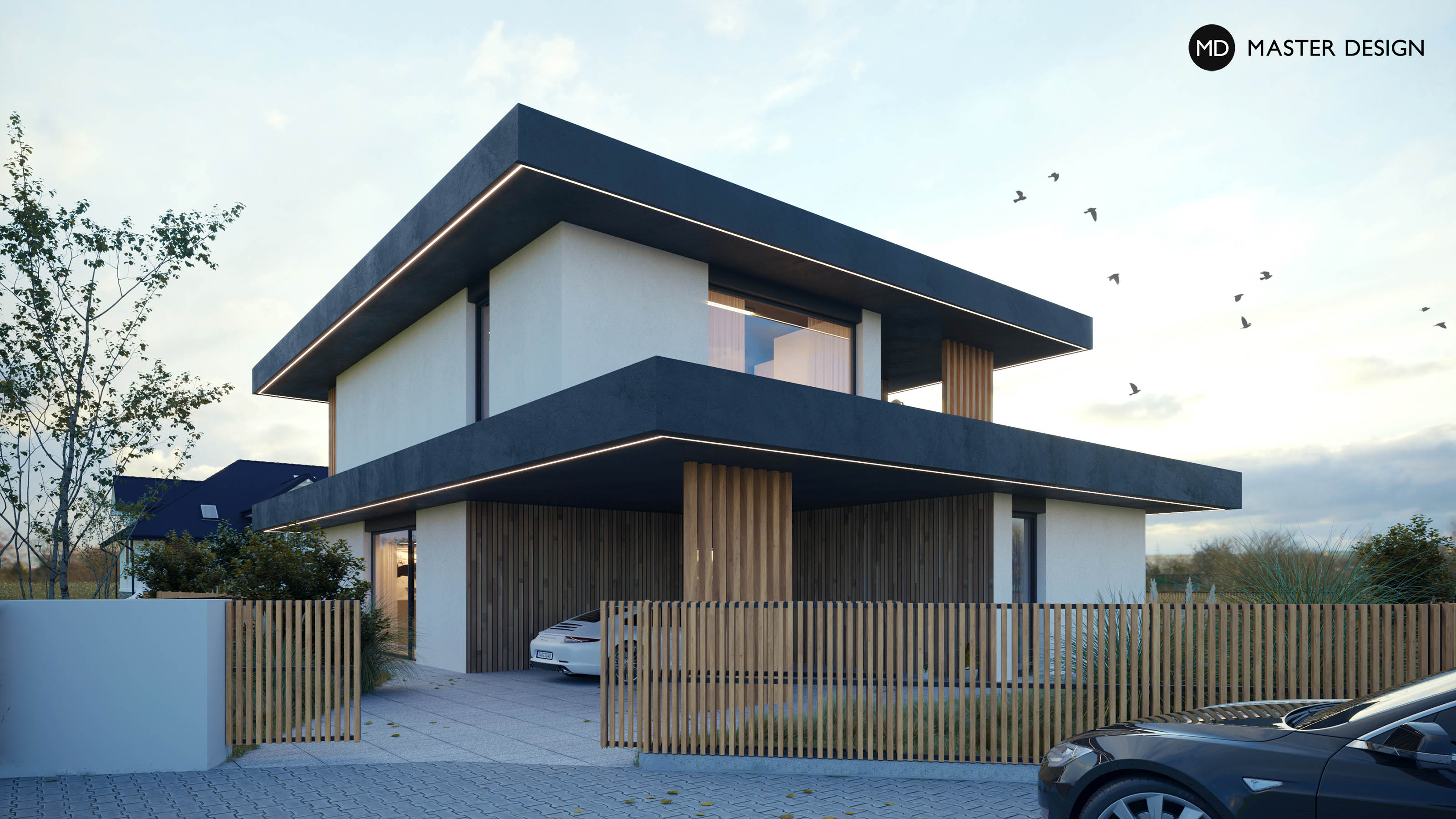 Compact Family House with Bitten Corners - Horoměřice - Vizualizace 2