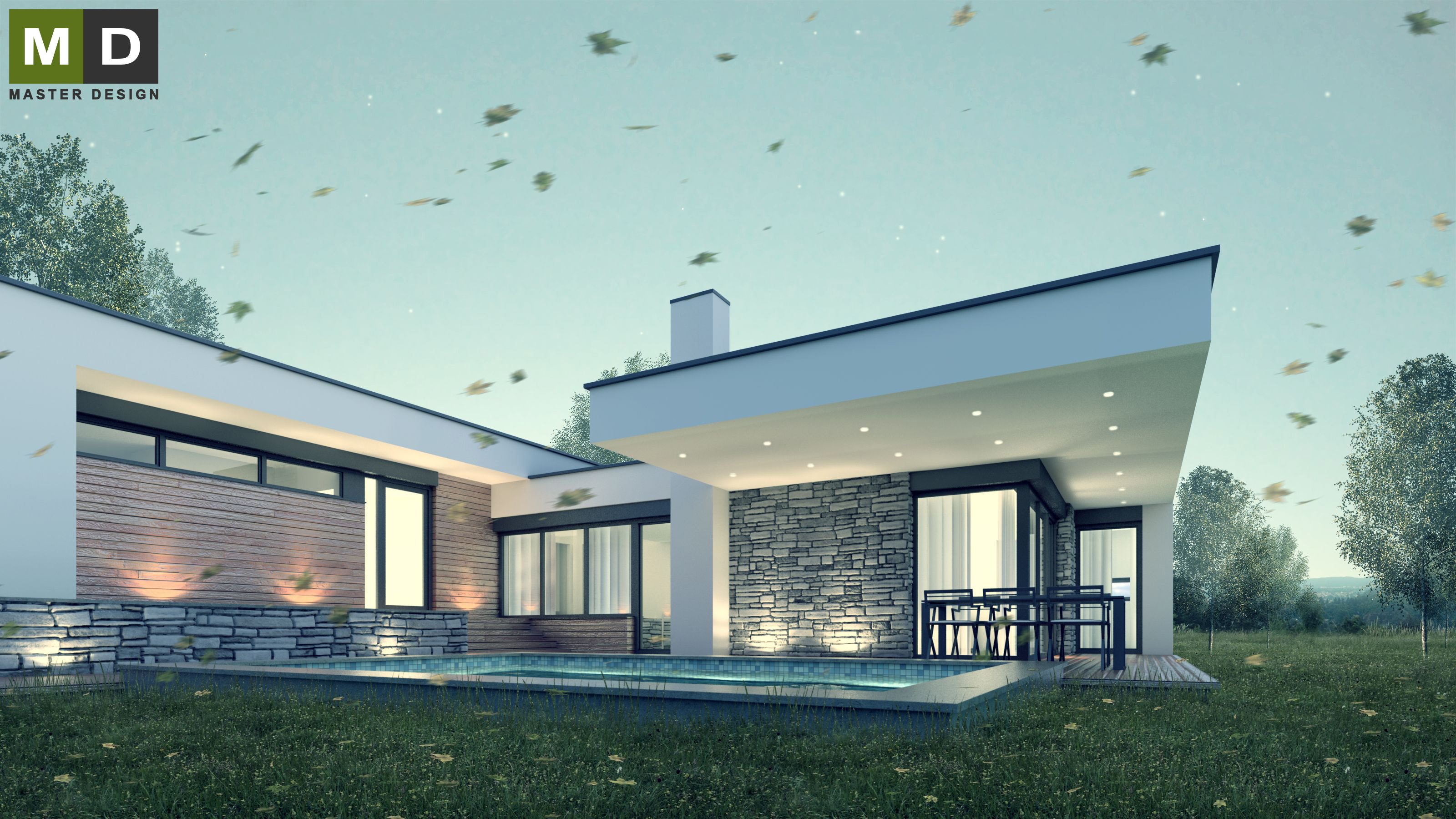 Luxury low energy bungalow with garage - Černošice - Vizualizace 1