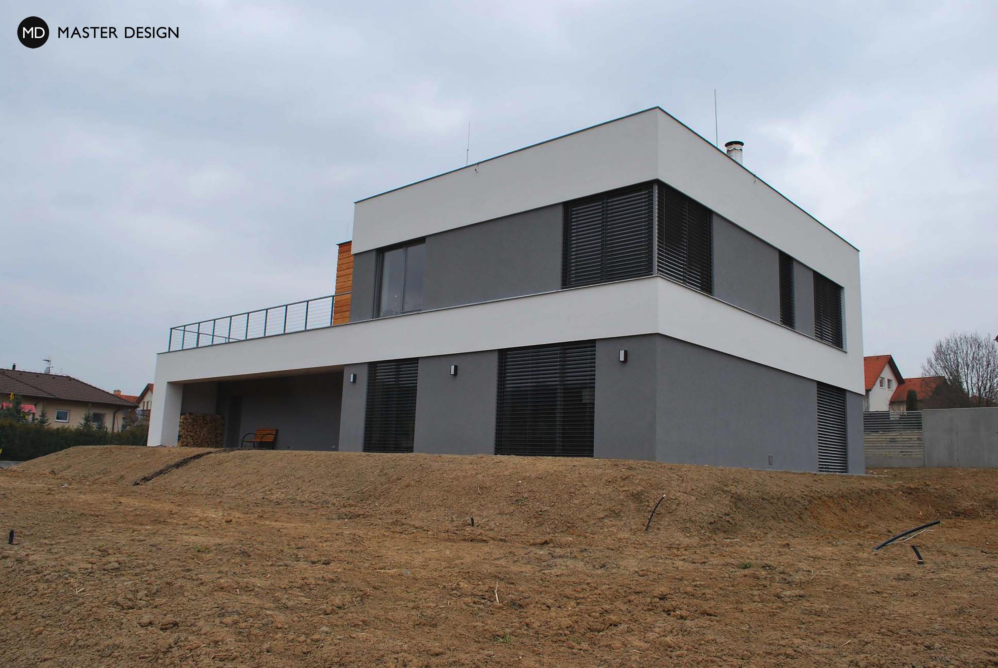 Luxusní dům se střešní terasou a dřevěným obkladem - Kostelec u Zlína - Vizualizace 1