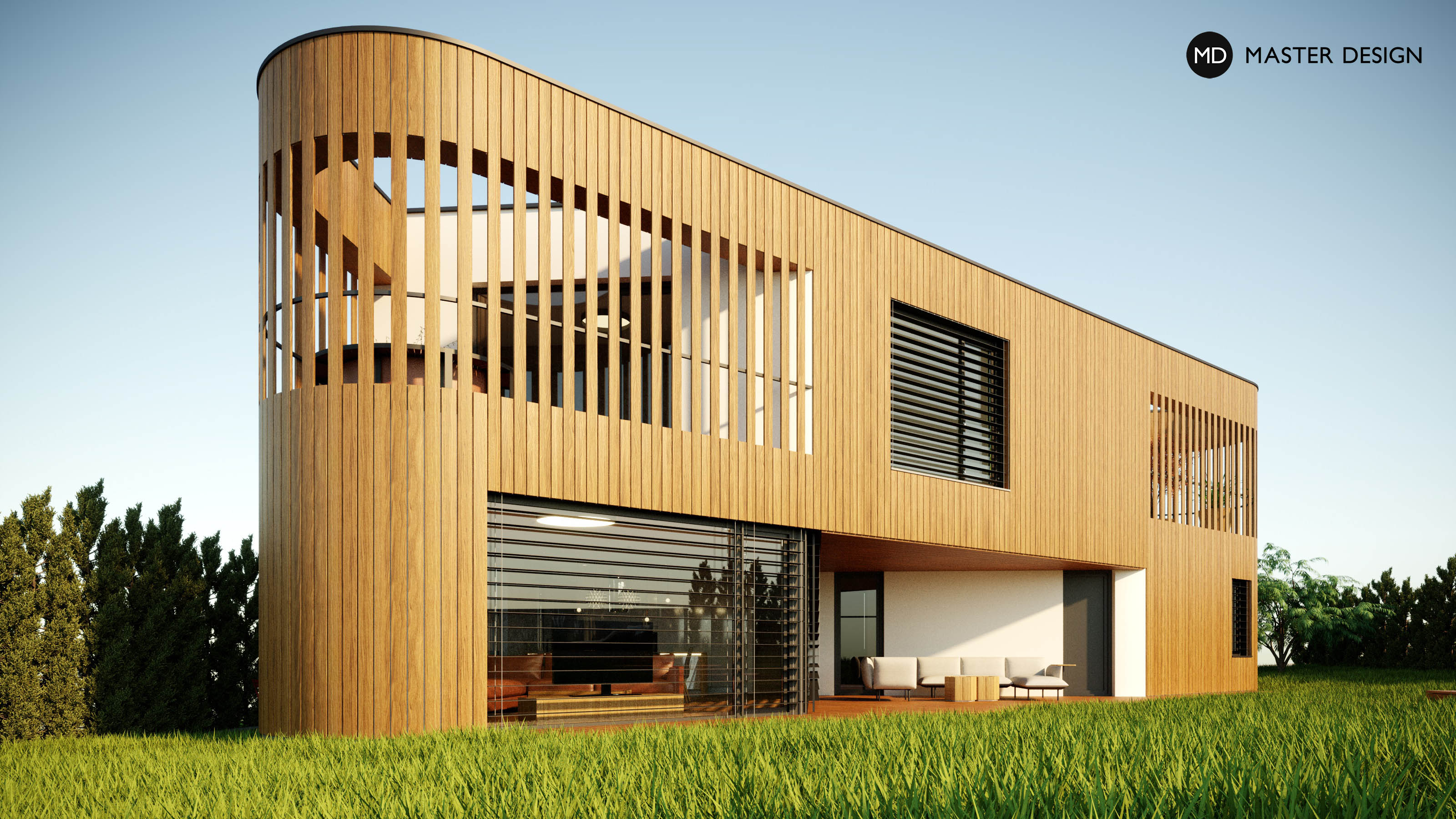 Luxusní dům Triangl s dřěvěným obkladem - Roztoky u Prahy - Vizualizace 1