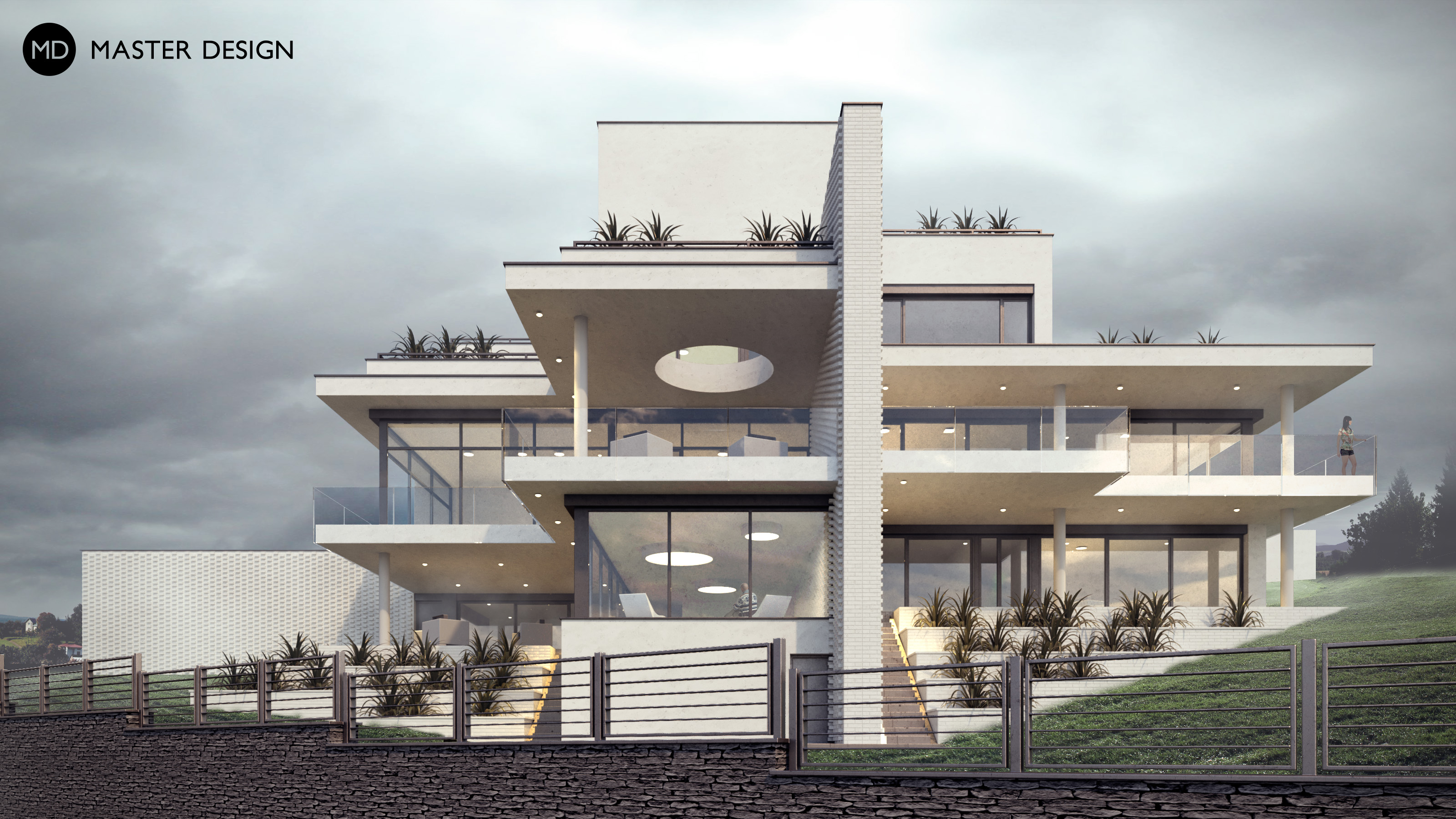 Luxury terraced villa with view of Prague - Podolí - Vizualizace 1