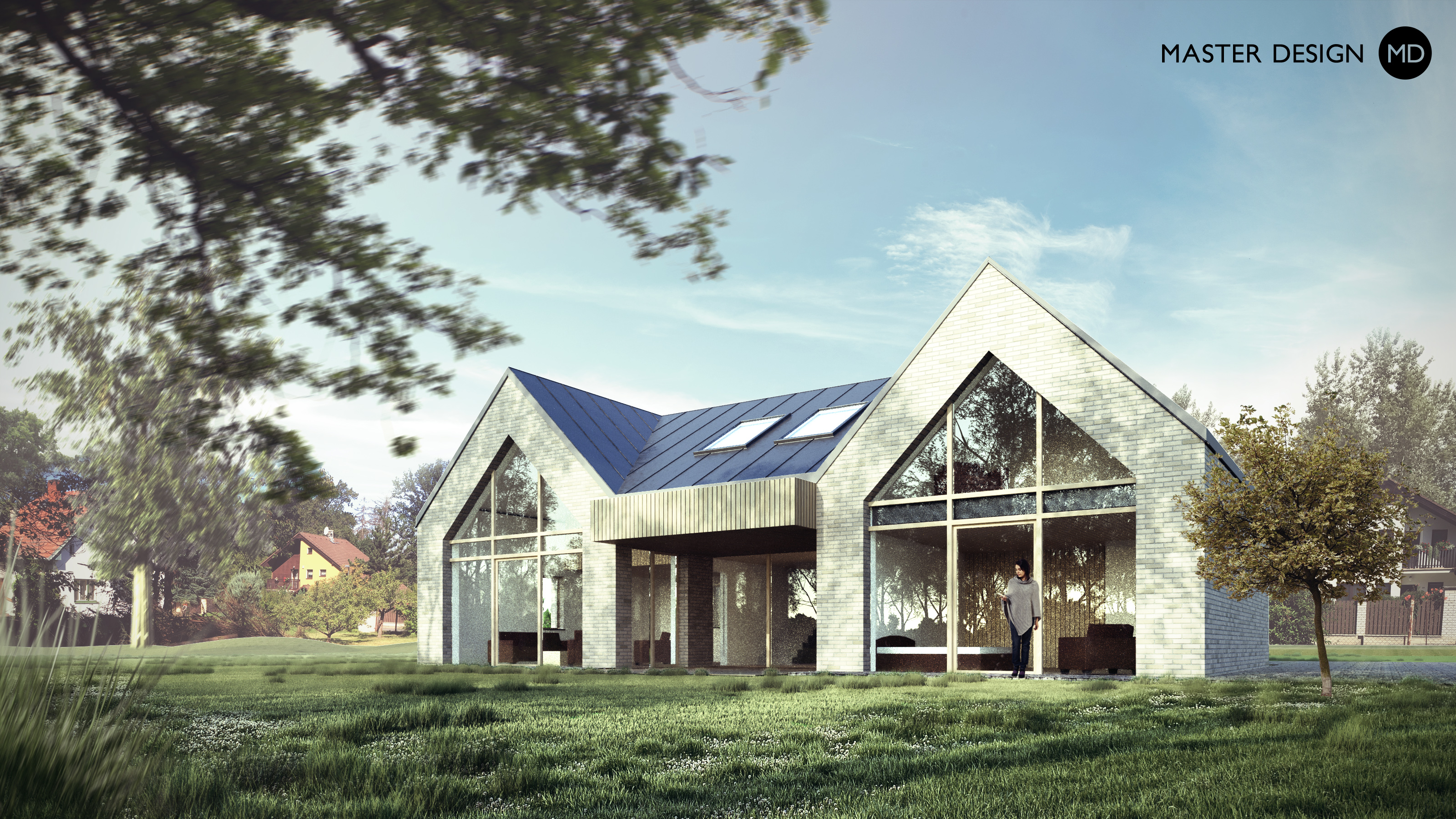Small modern house with glazed front walls - Zvole - Vizualizace 1