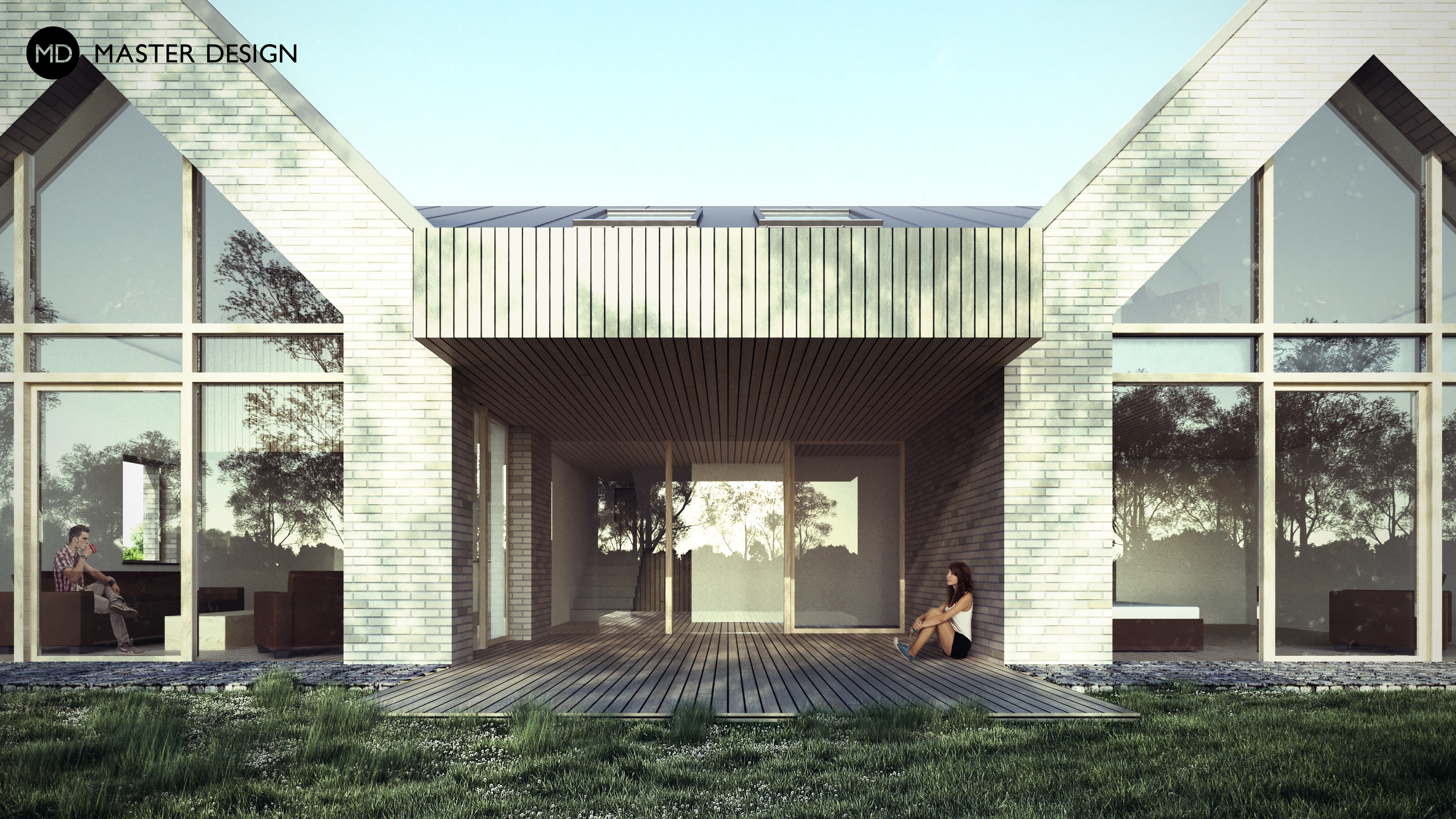 Small modern house with glazed front walls - Zvole - Vizualizace 2