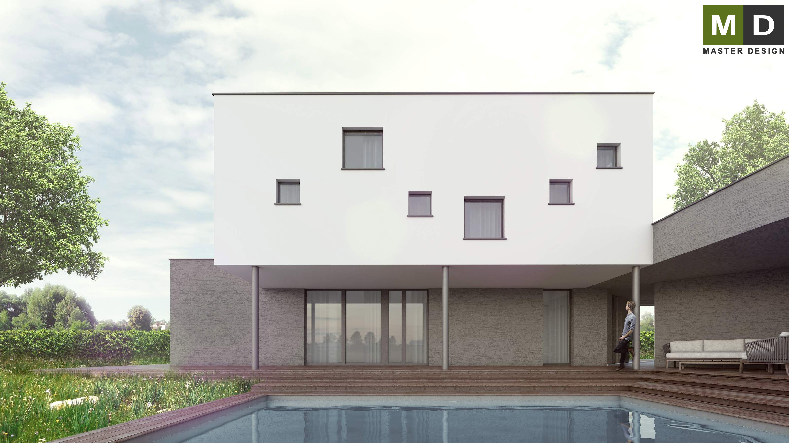 Modern economic house made of containers with covered terrace - Lázně Bohdaneč - Vizualizace 4
