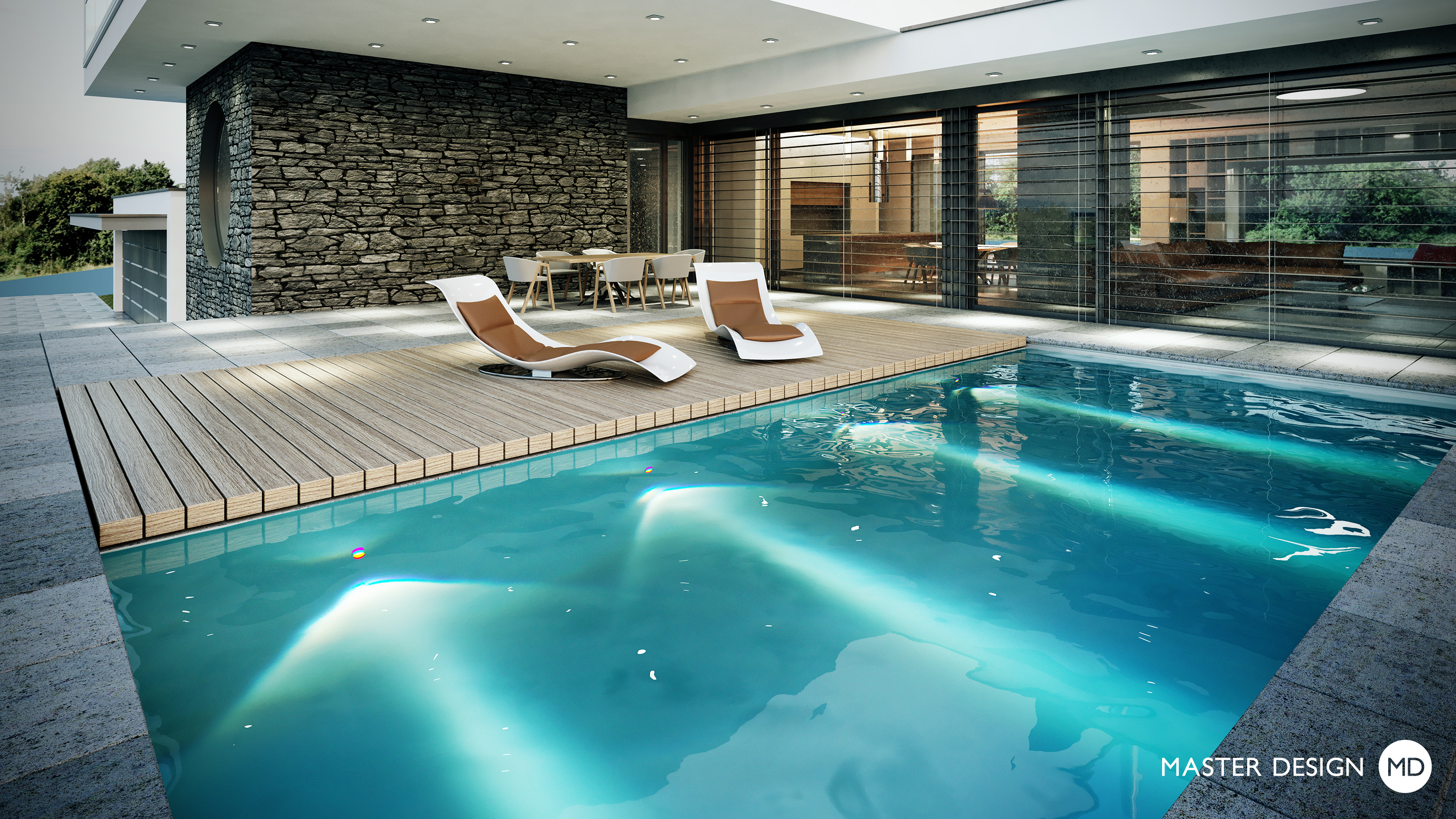 Modern functionalist villa with round window - Vrchoslav - Vizualizace 2