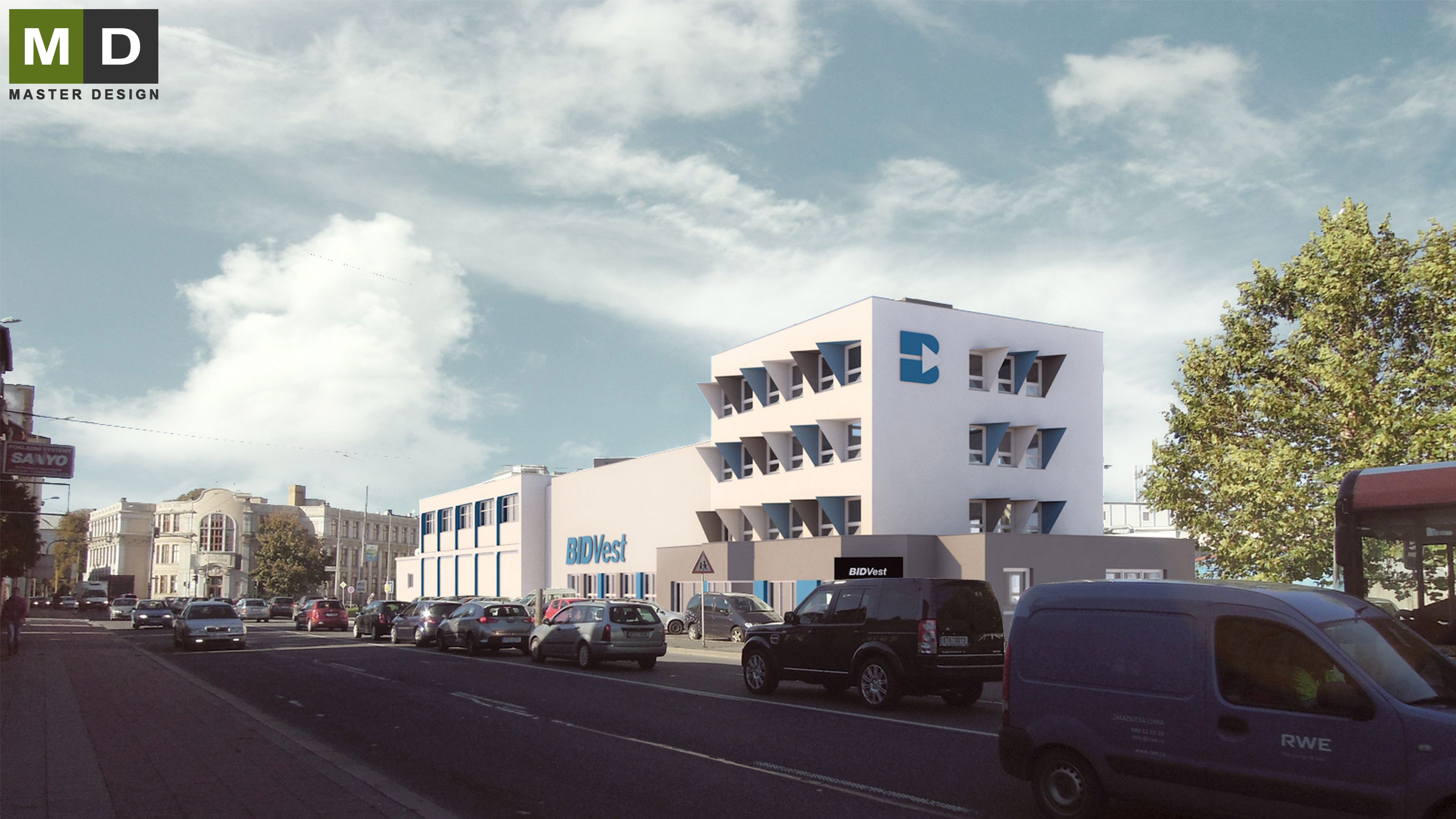 Návrhy fasád pro administrativní budovu - Opava - Vizualizace 1