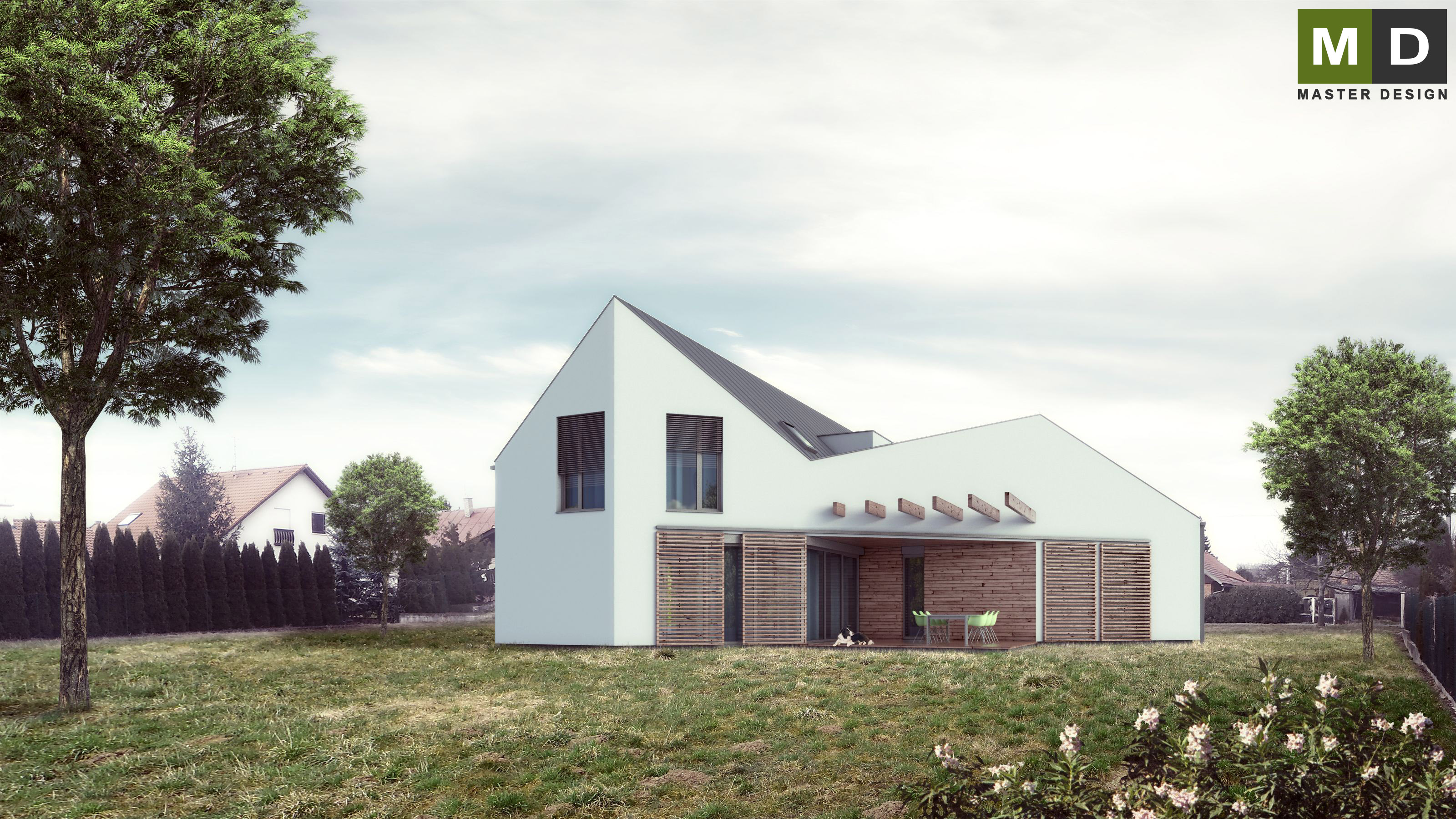Low energy bungalow with a gable roof - Tovéř u Olomouce - Vizualizace 1