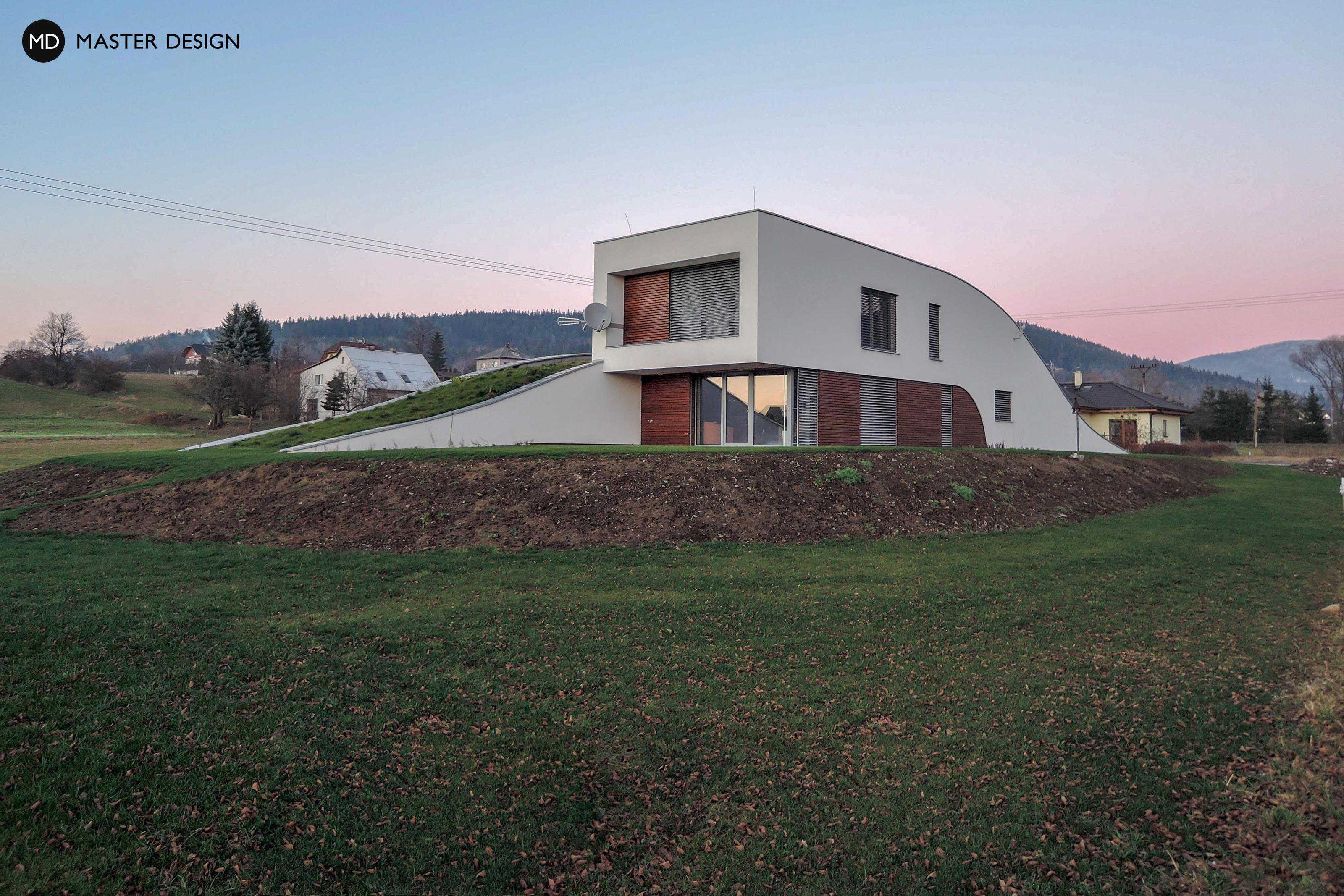 Organický dům v horách se zelenou střechou - Bystřice nad Olší - Vizualizace 1