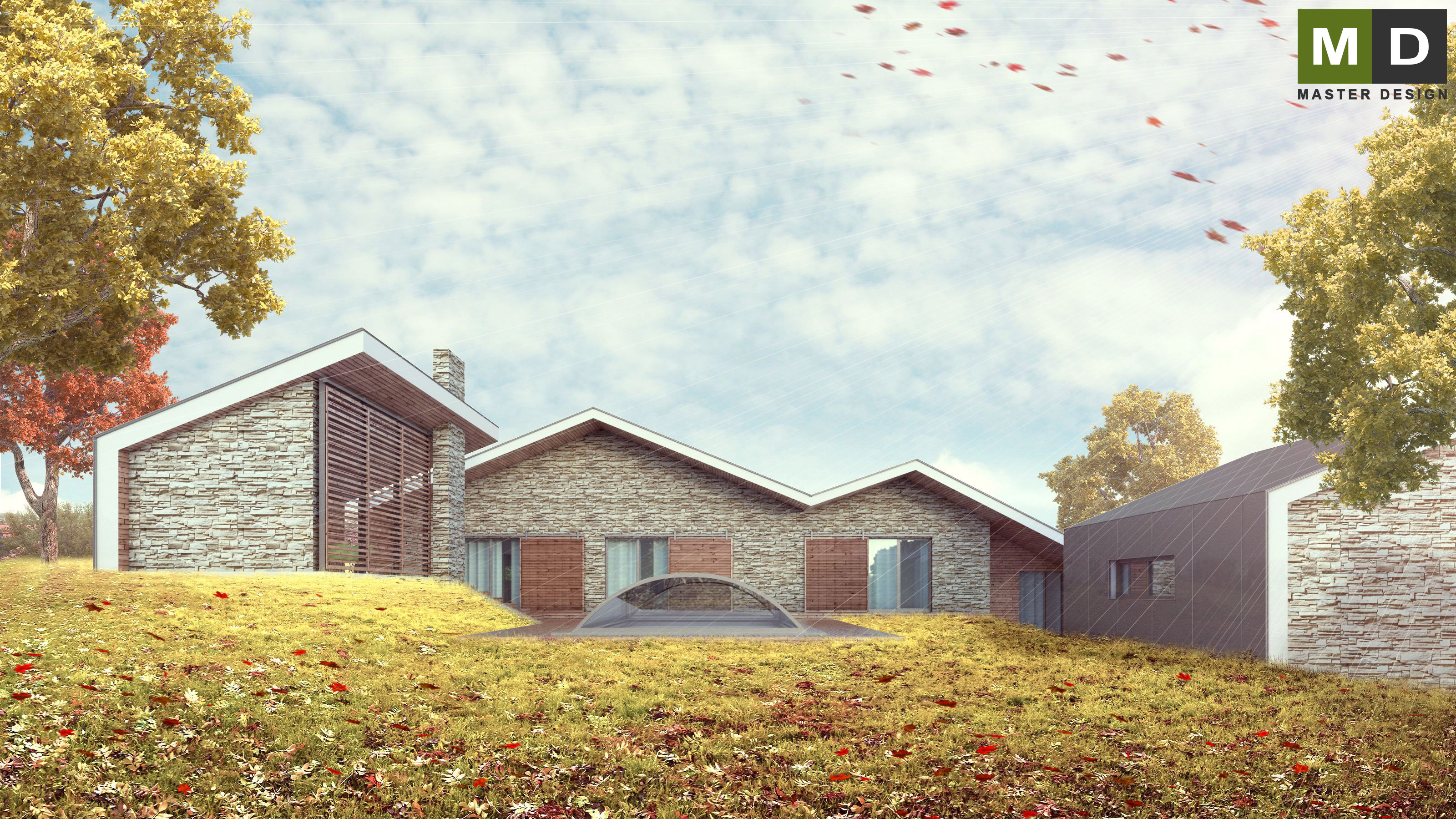 Extension of the family house with stone facing - Statenice u Prahy - Vizualizace 1