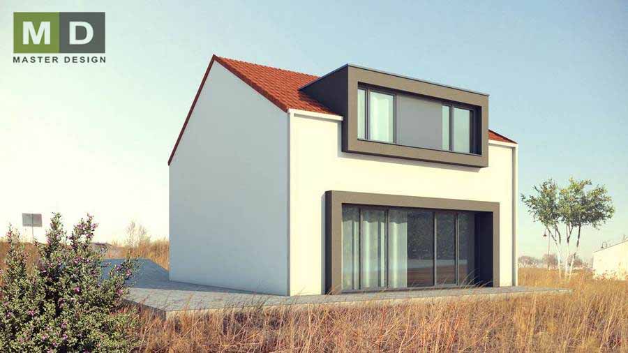 Malý ekonomický dům se sedlovou střechou a vikýři - Heršpice u Brna - Vizualizace 1