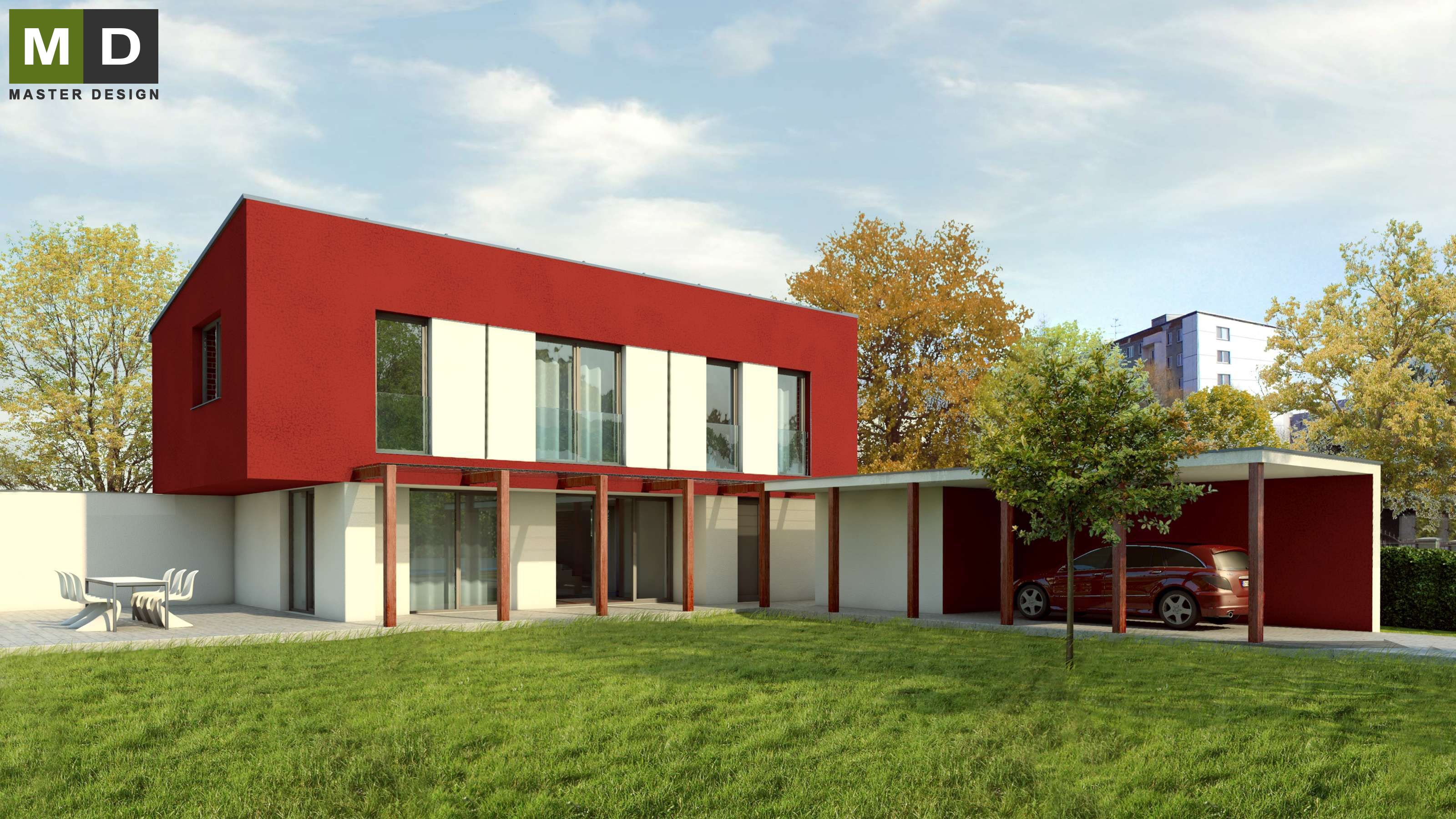 Little economic L-shaped house embracing the attic garden - Ostrava Pustkovec - Vizualizace 3