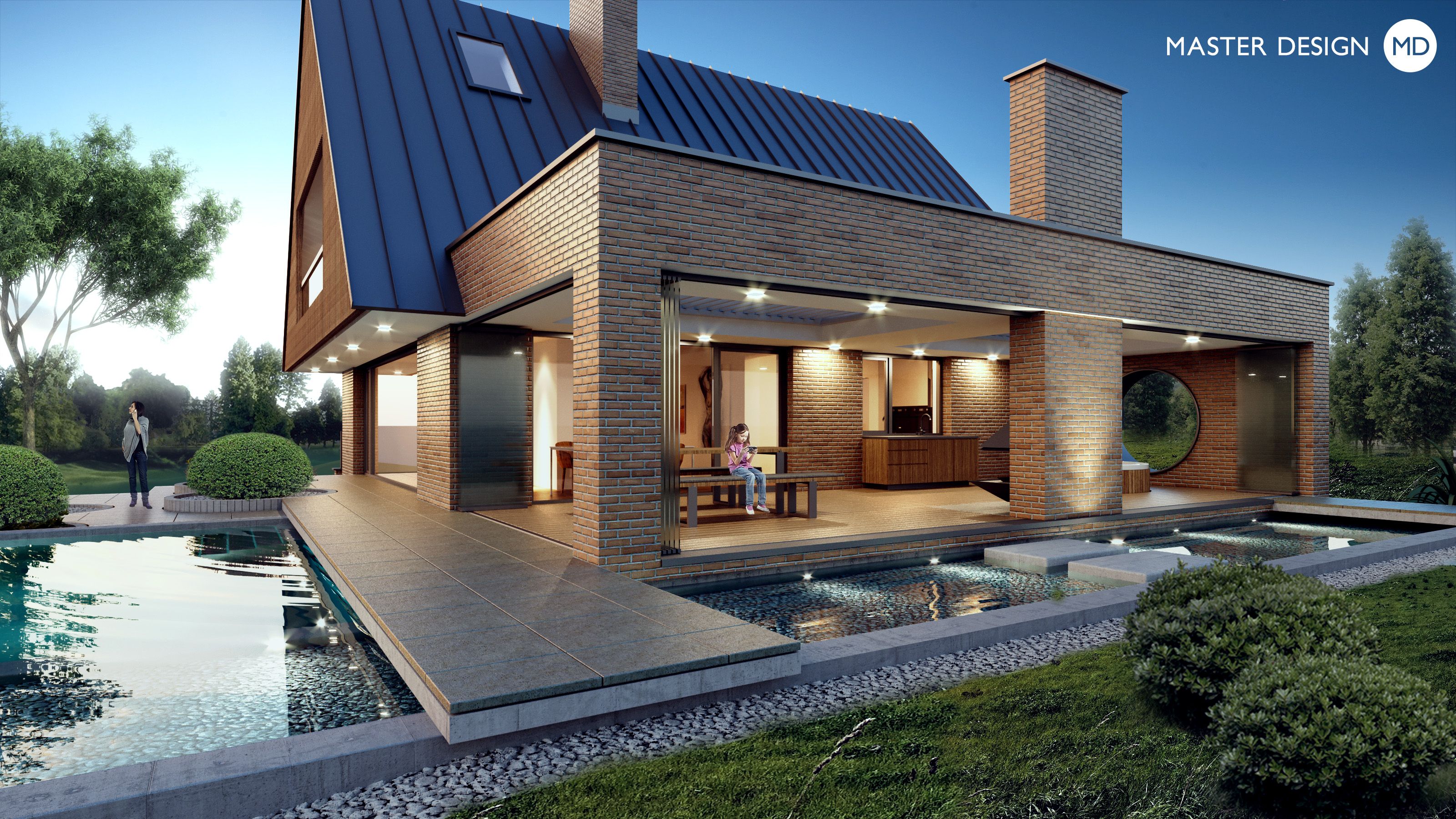 Family house reconstruction with water pools - Křinice u Broumova - Vizualizace 1