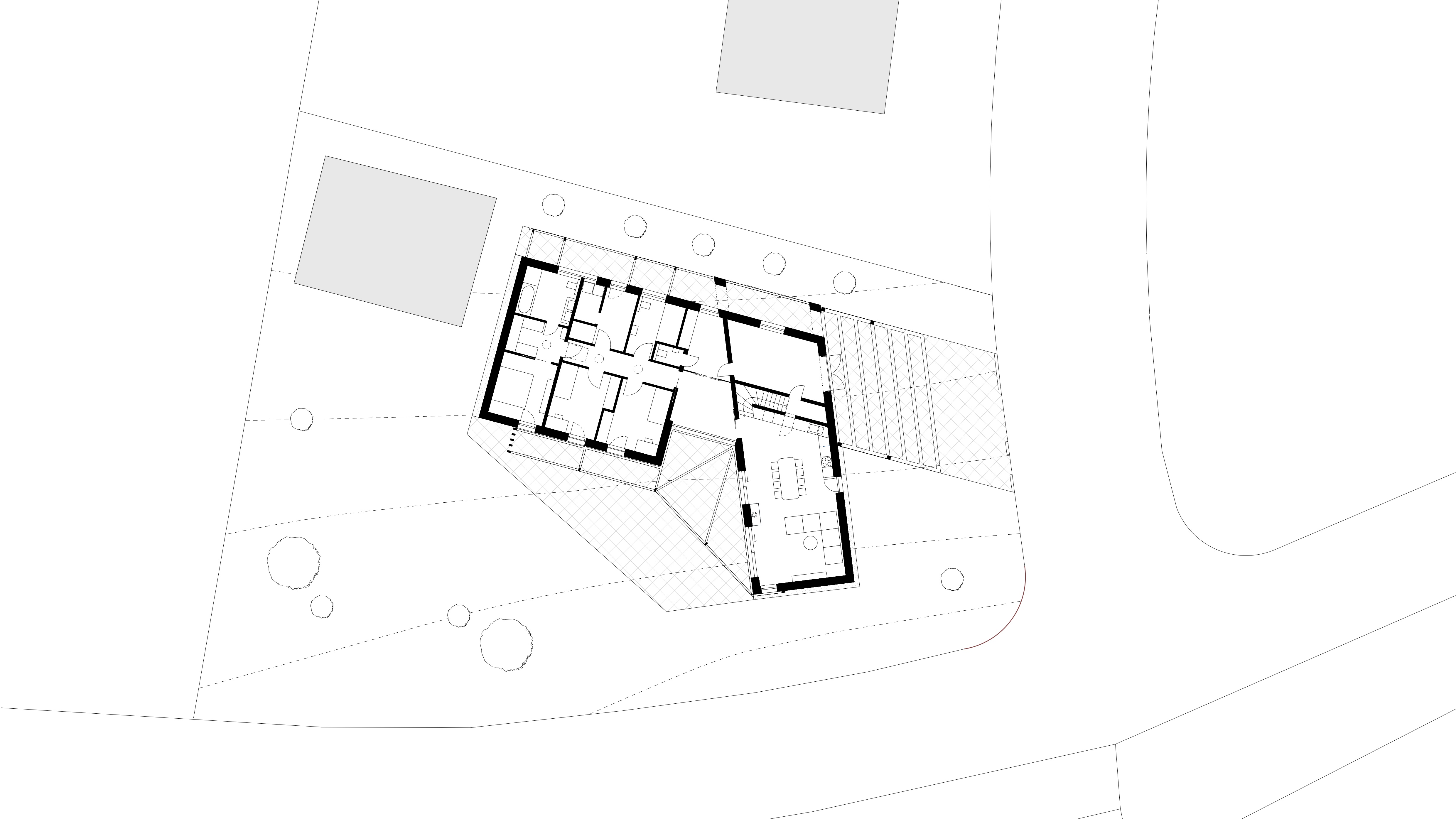 Moderní bungalov 2v1 se sedlovými střechami a velkou dřevěnou krytou terasou pro obchodníka - Struhařov - Vizualizace 4