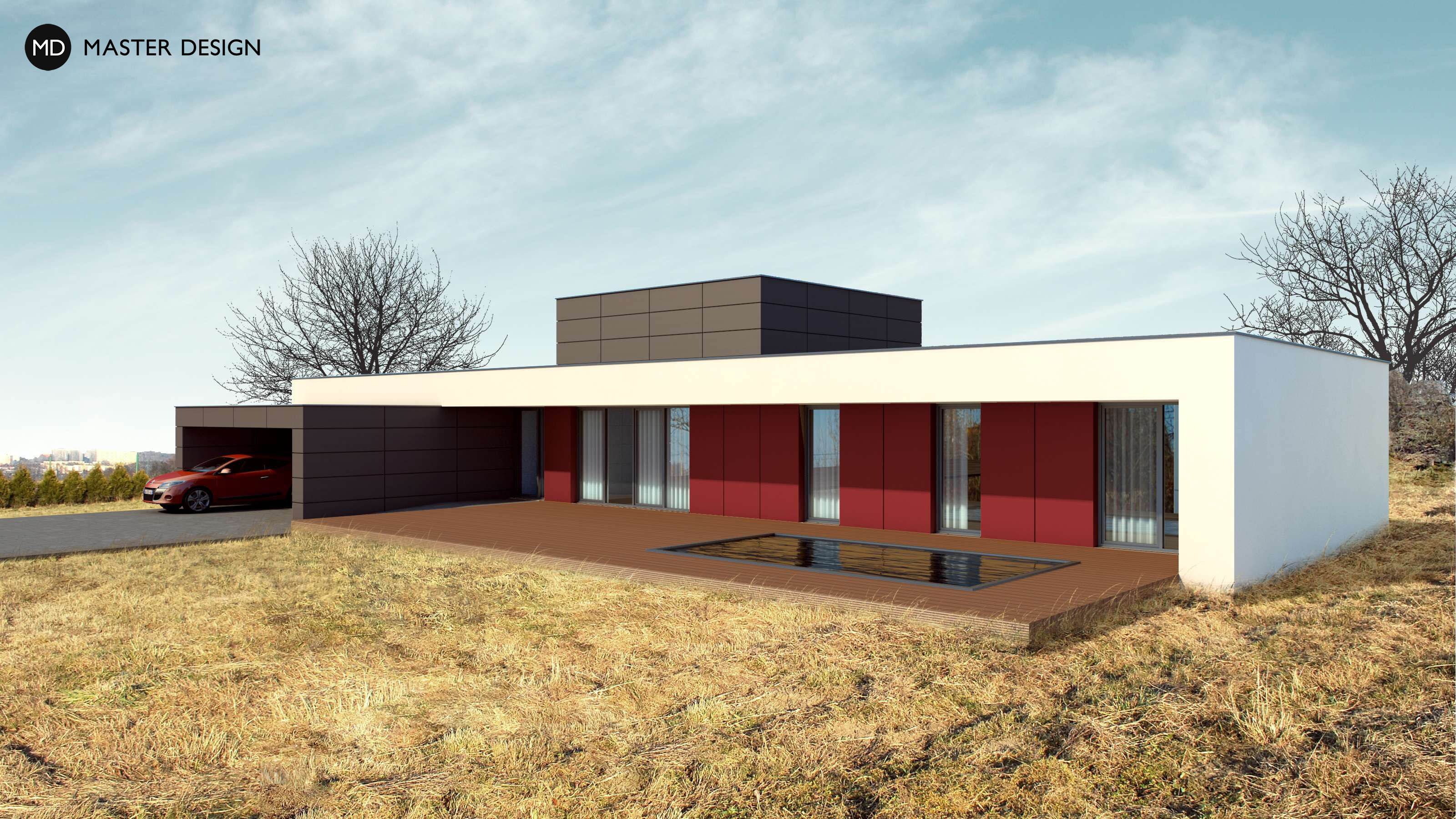 Luxusní nízkoenergetický bungalov do L s plochou střechou - Havířov - Vizualizace 1