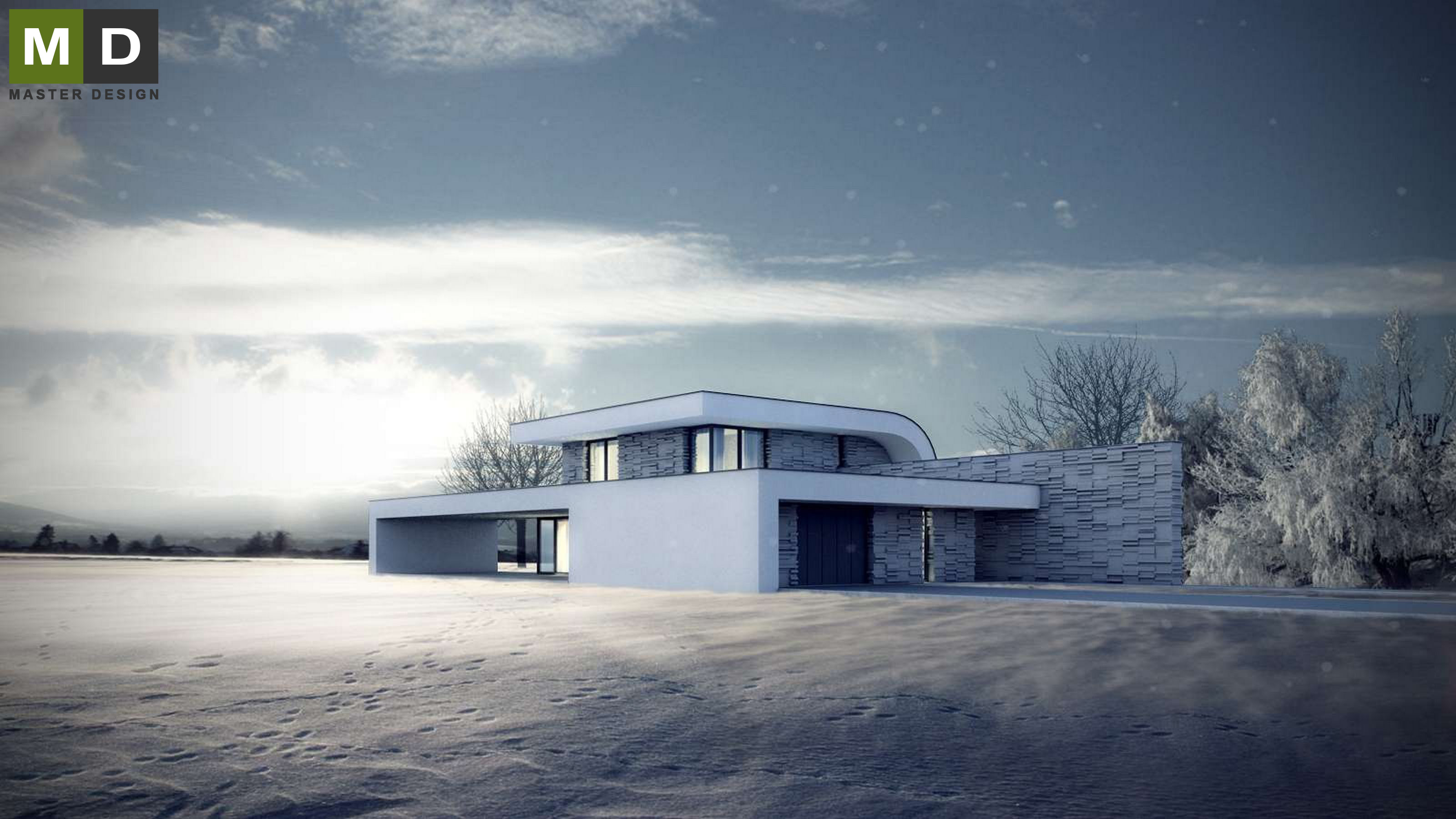 Luxury low energy house with curved roof - Kunratice - Vizualizace 1