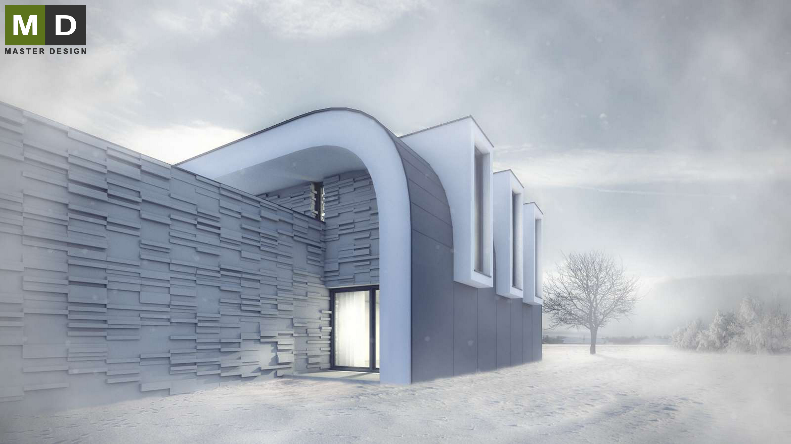 Luxury low energy house with curved roof - Kunratice - Vizualizace 4
