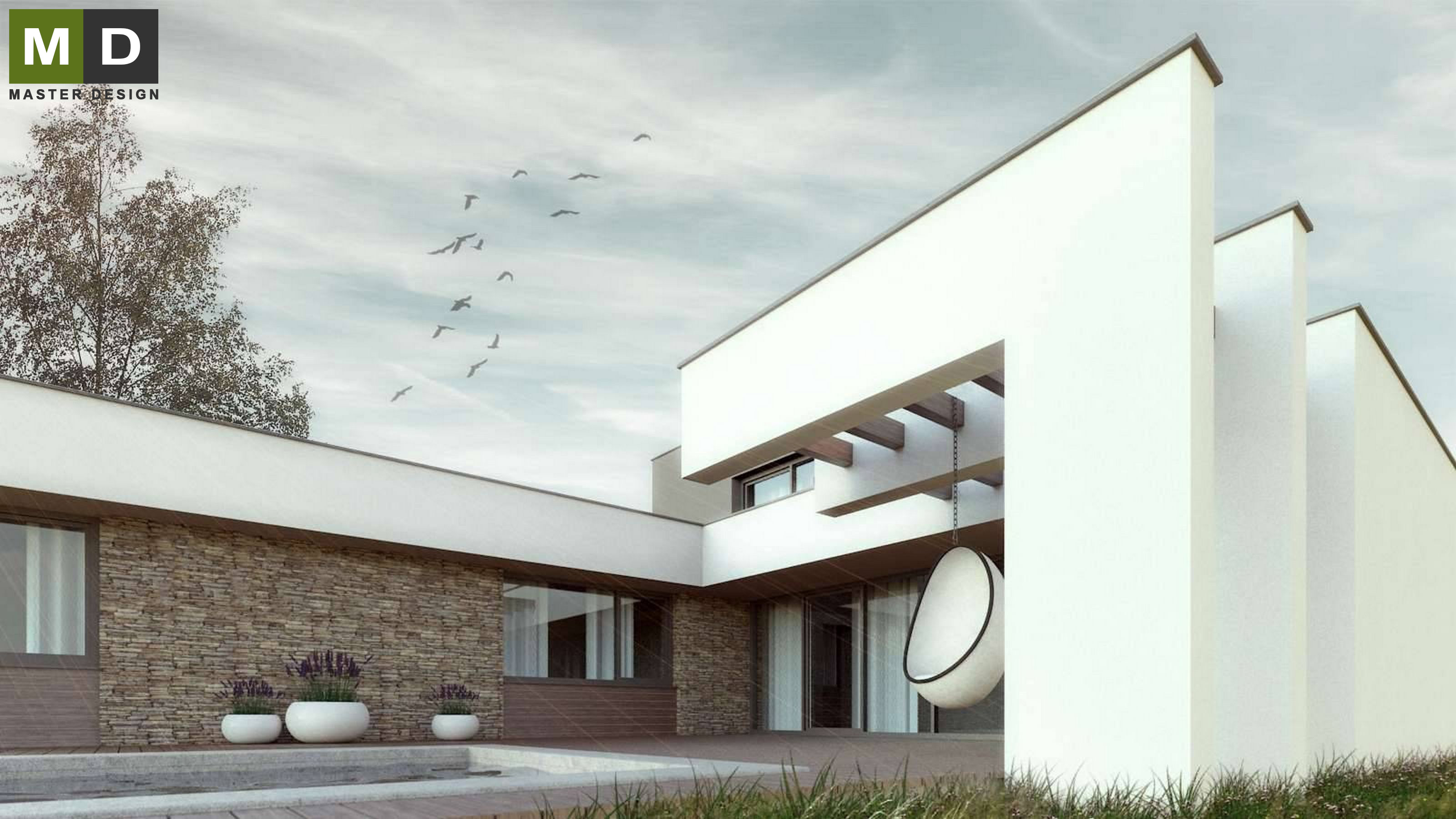 Luxury low energy bungalow with a flat roof - Osnice - Vizualizace 1