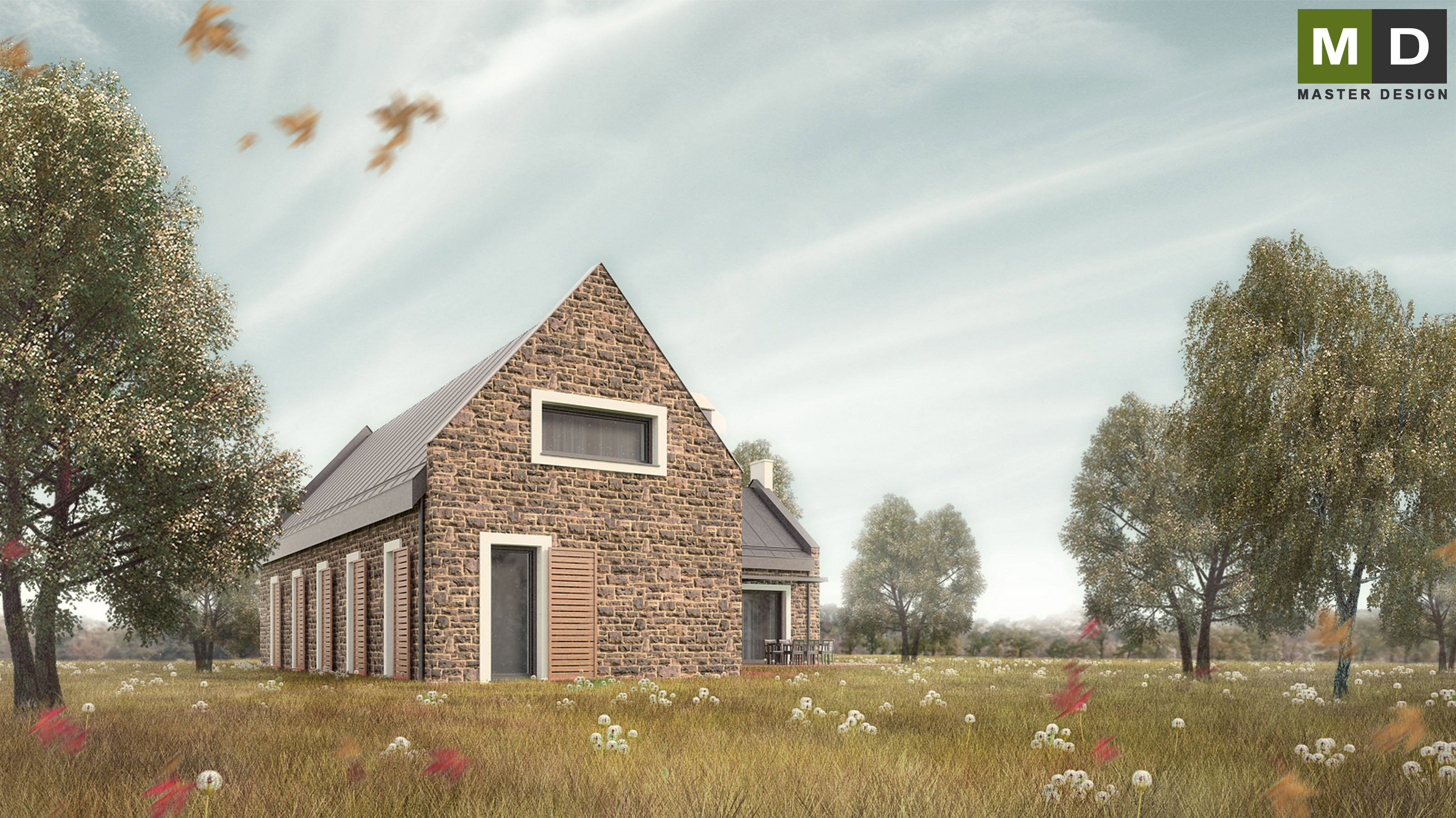 Luxury house with attic and stone facing - Hrabová - Vizualizace 3