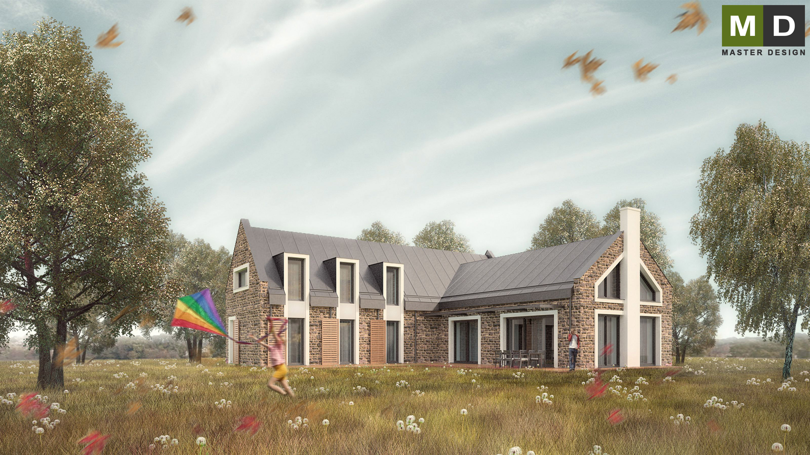 Luxury house with attic and stone facing - Hrabová - Vizualizace 4