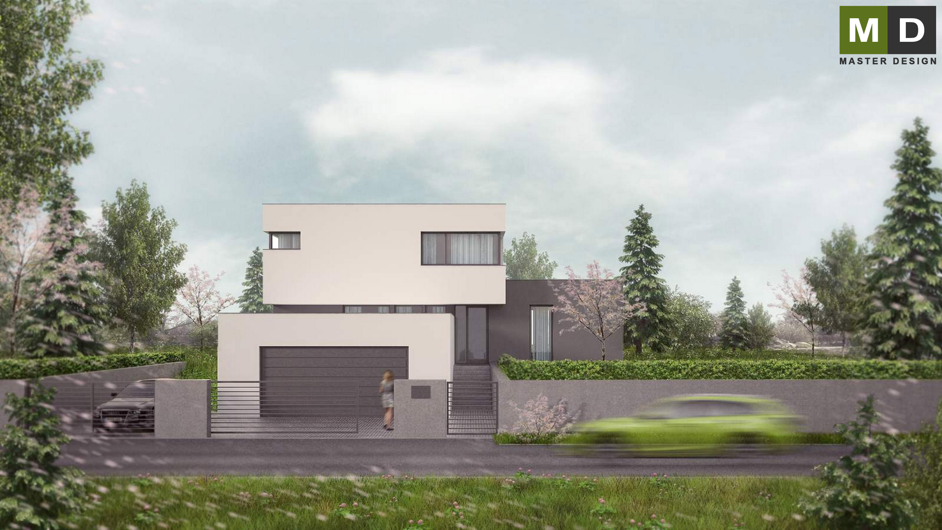 Ekonomický dvoupodlažní dům složený z kvádrů - Praha Kbely - Vizualizace 4