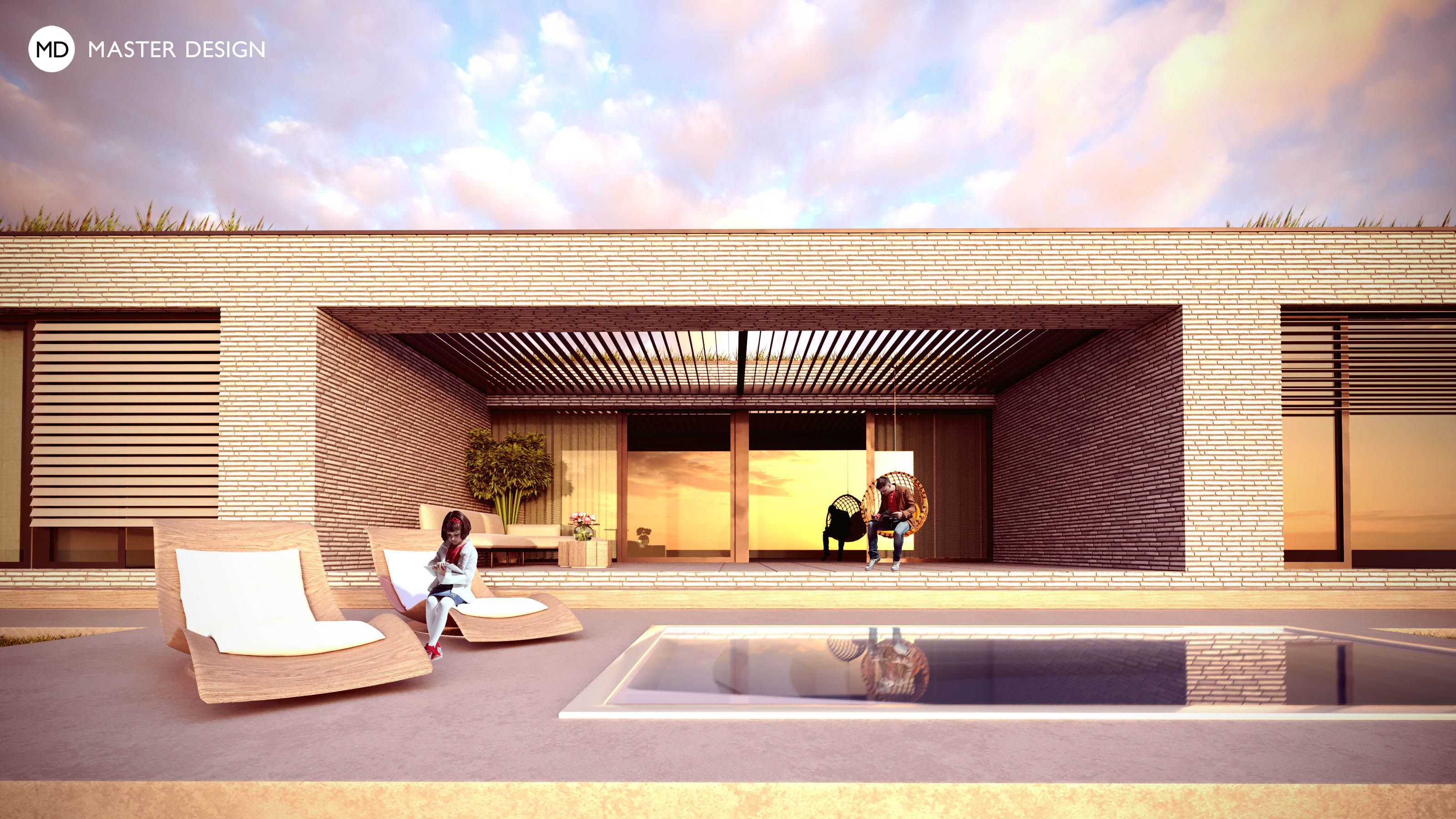 Symmetrical bungalow with bio-climatic pergola – Ostrava - Vizualizace 2