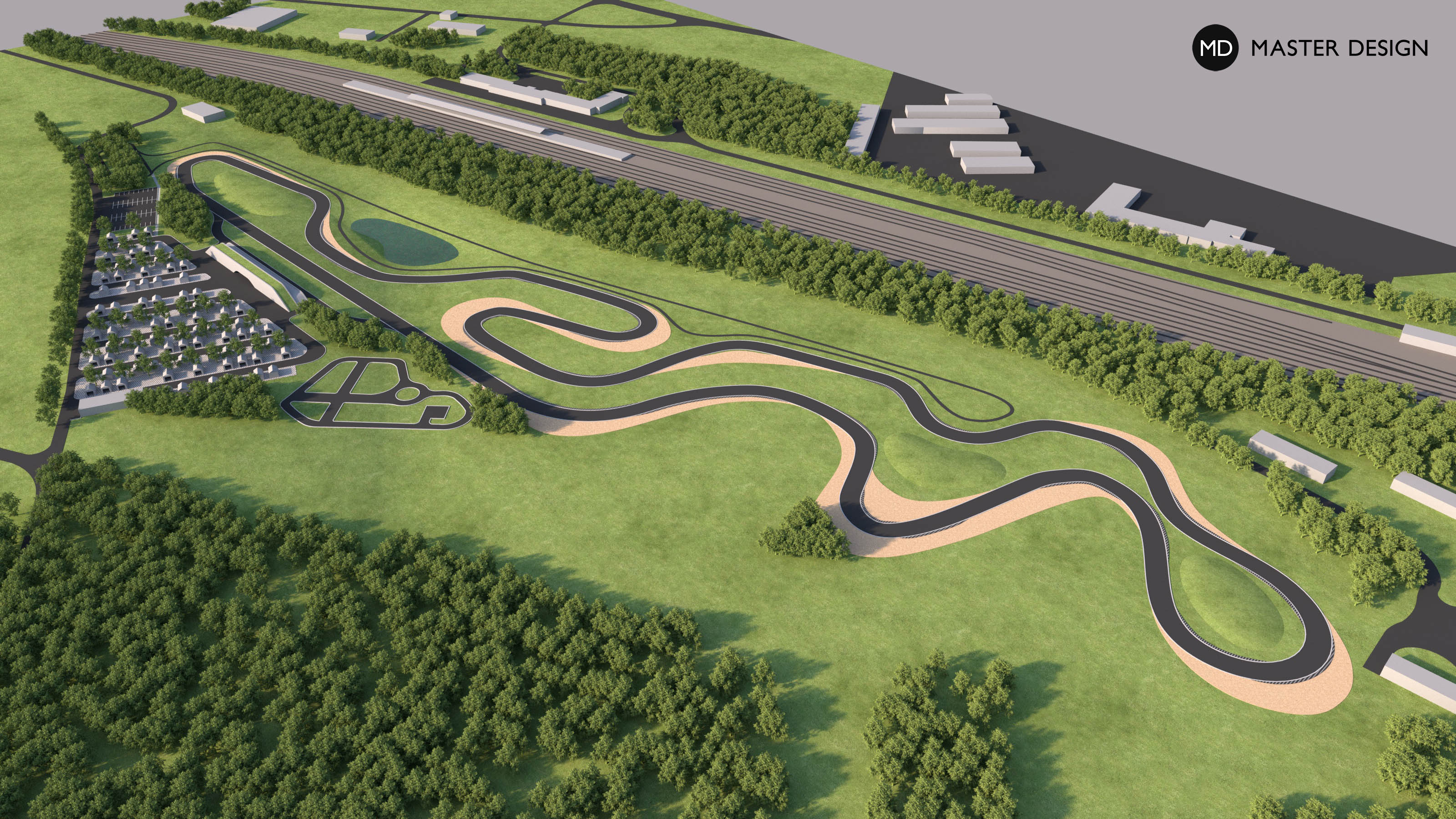 Závodní okruh Motokáry Oldřichov s administrativní budovou, restaurací a campem - Teplice - Vizualizace 4