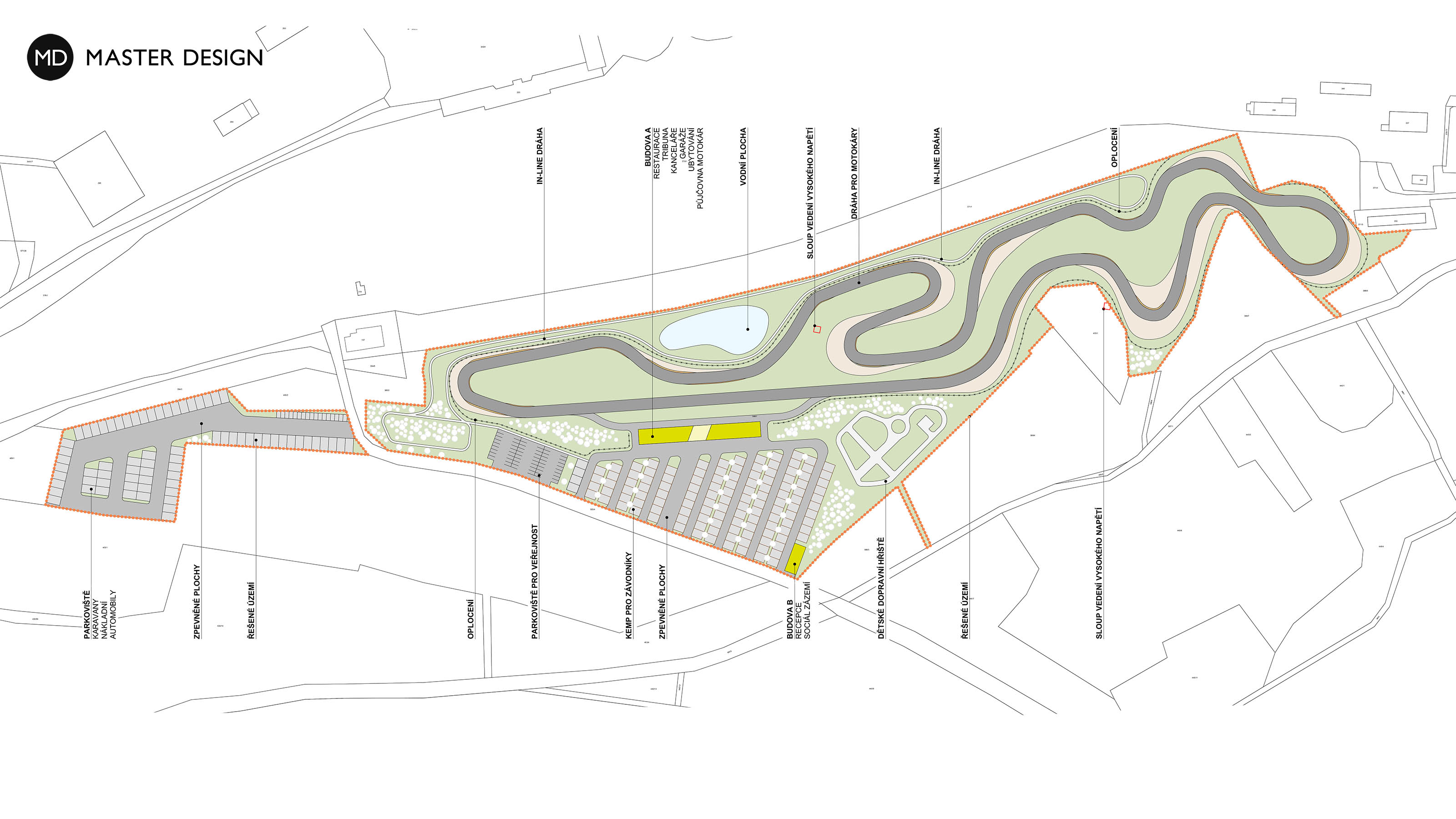 Závodní okruh Motokáry Oldřichov s administrativní budovou, restaurací a campem - Teplice - Vizualizace 5